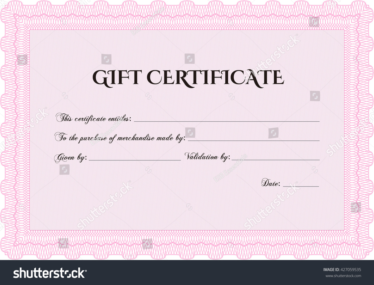 formal gift certificate border frame superior stock vector royalty