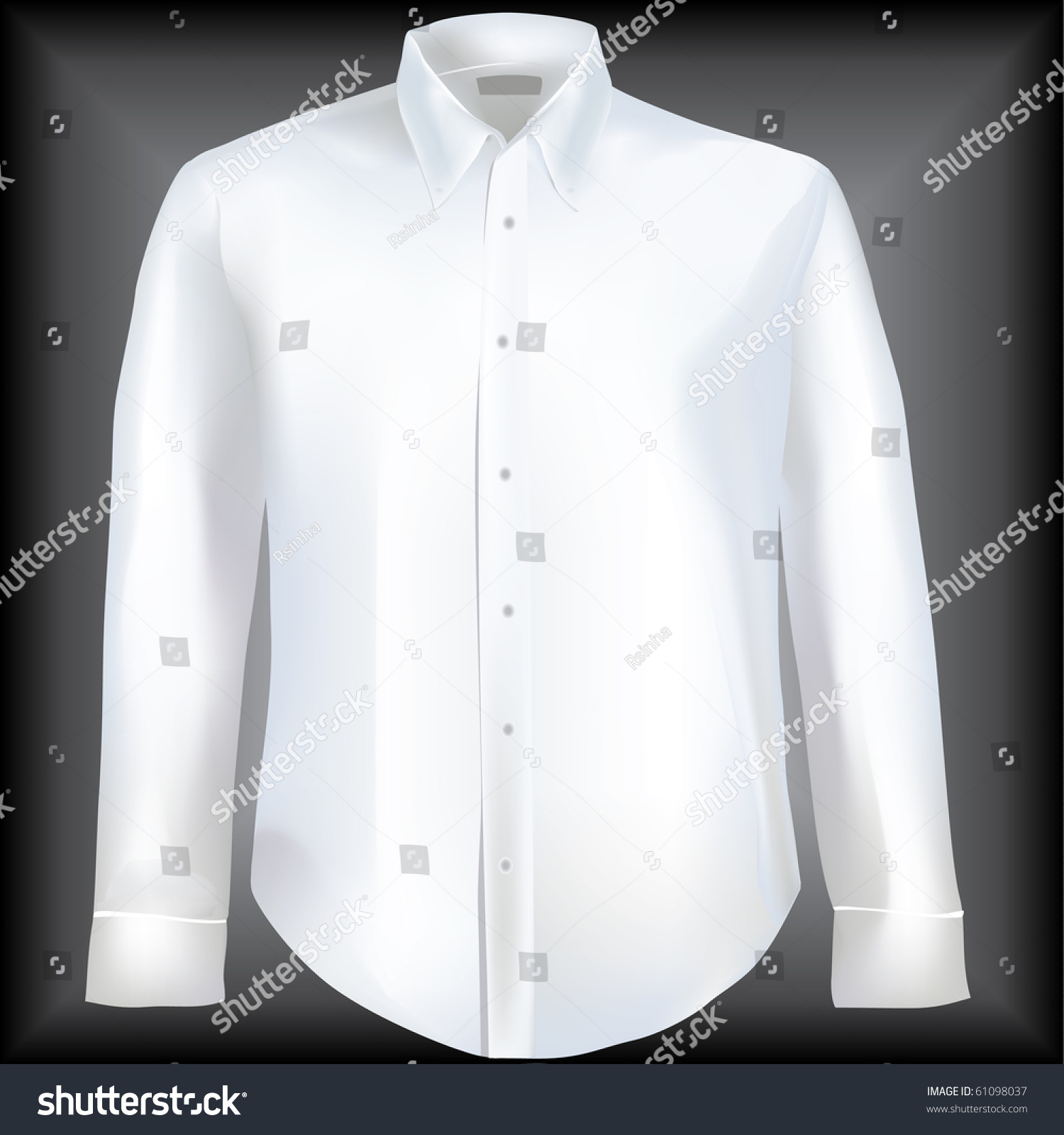 Formal Shirt With Button Down Collar And Long Sleeves Stock Vector ...