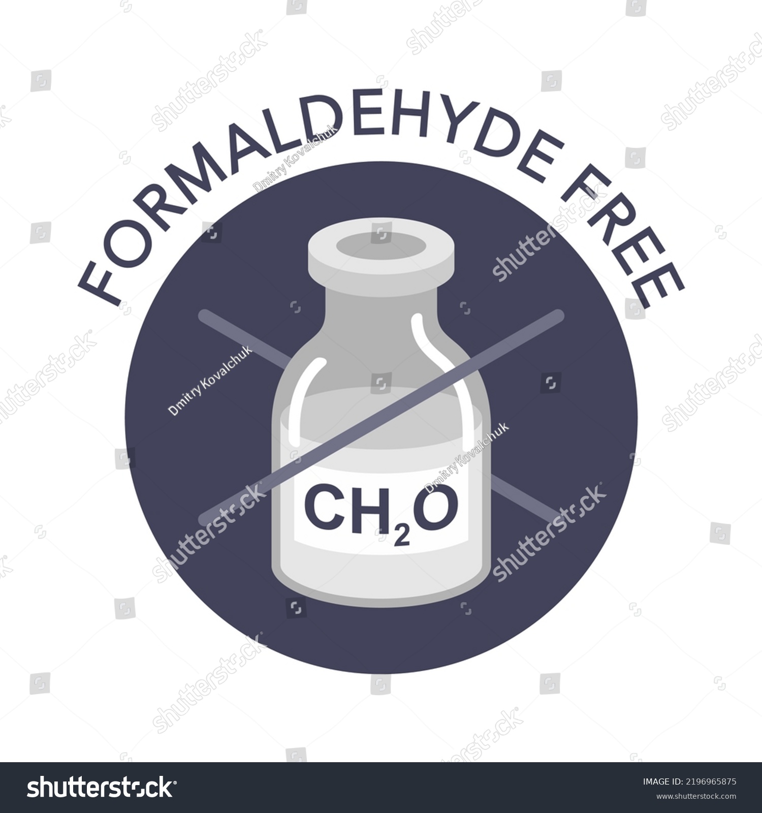SVG of Formaldehyde free color icon - no CH2O compound - pungent-smelling colourless gas svg