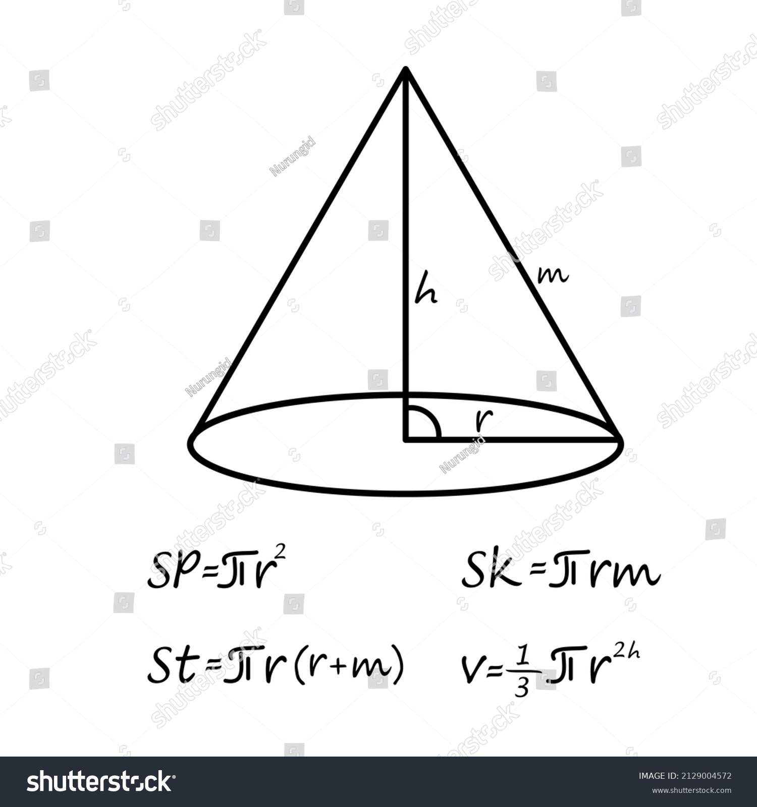 Formula Build Conical Space On White Stock Vector (Royalty Free ...