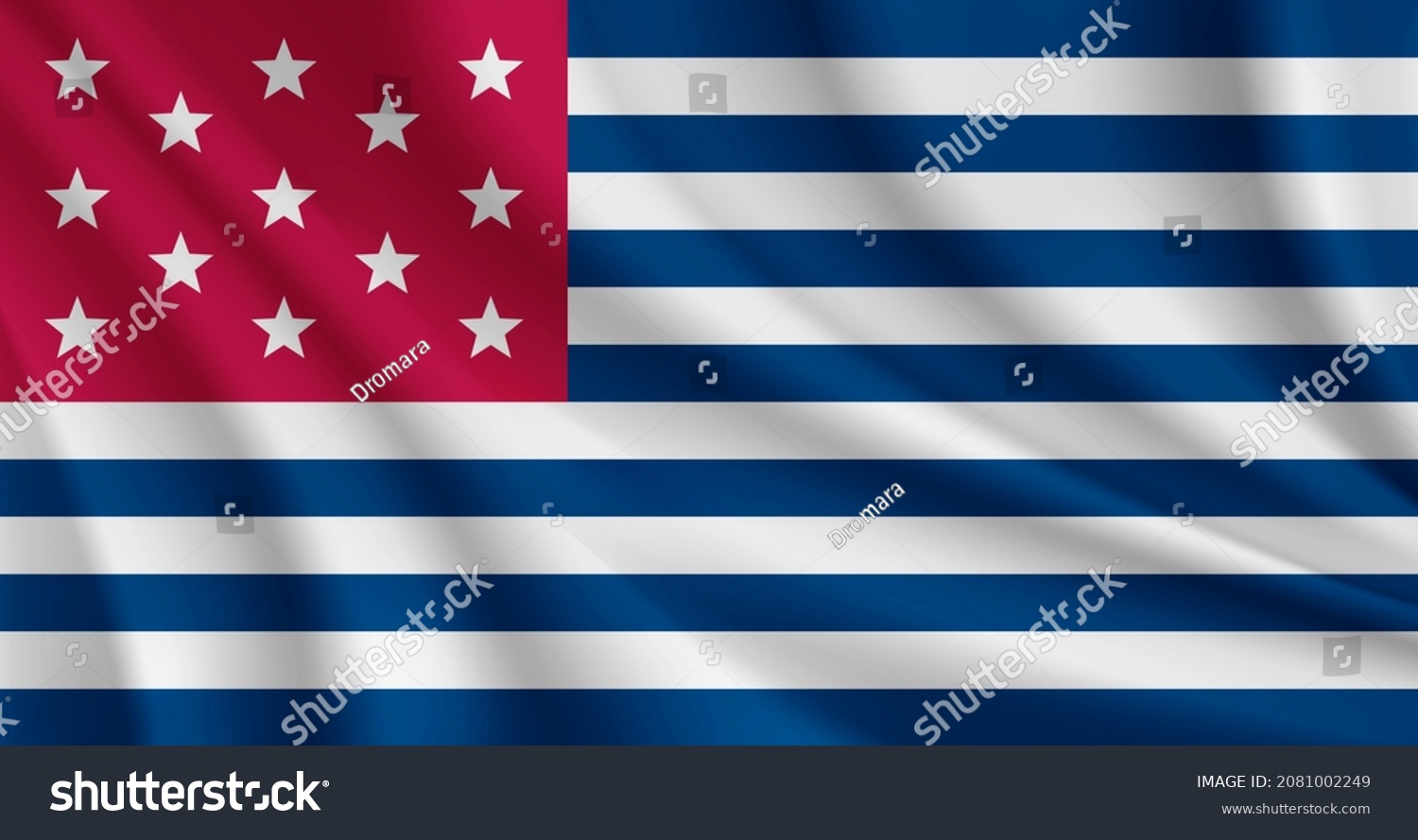 SVG of Fort Mercer Flag, USA, 1777. Realistic waving flag of Fort Mercer vector background. svg