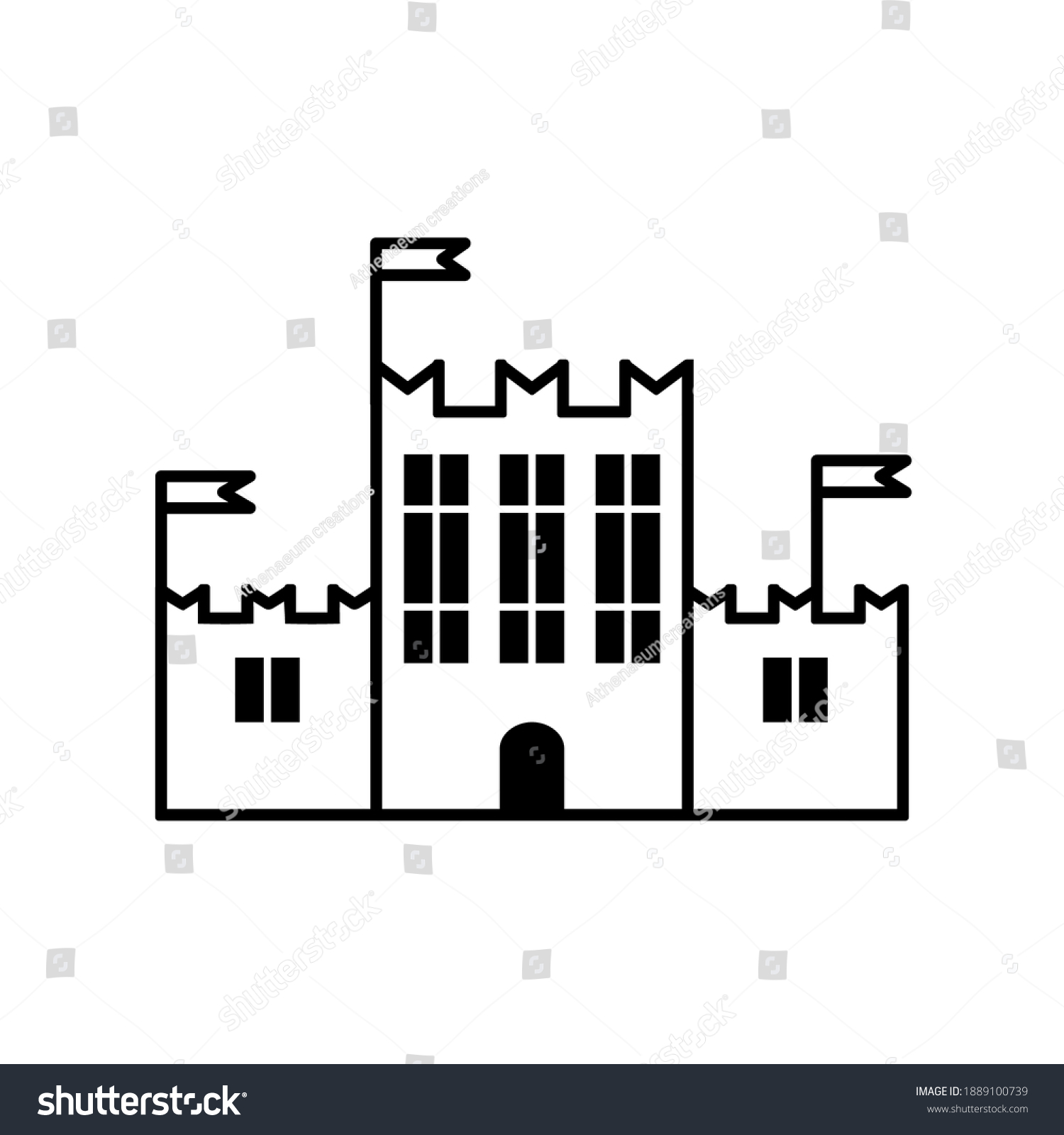SVG of Fortress icon. Landmark concept. Birth Stats icon for Birth Announcement design. Baby Stats element. Vector illustration for decorating albums, metrics, posters and invitation cards for baby. svg