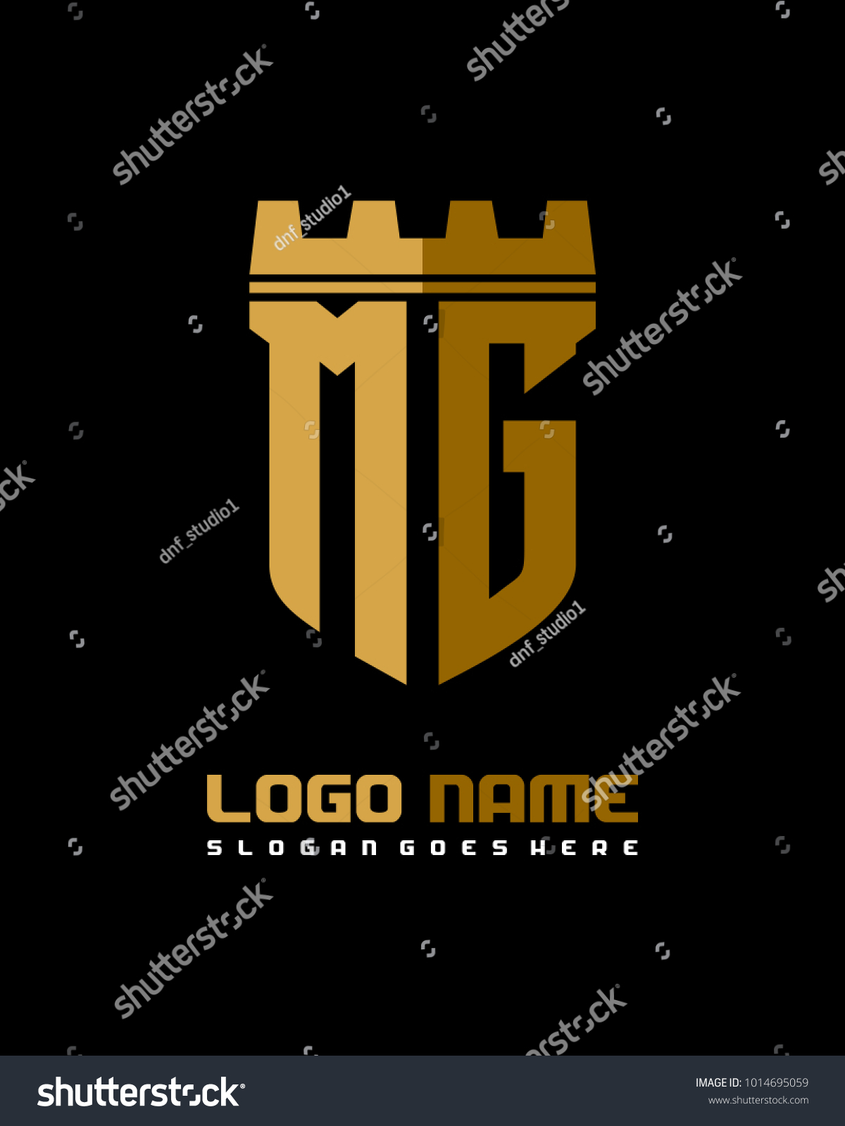 Fortress Shield Initial M G Logo Stock Vector (royalty Free) 1014695059 