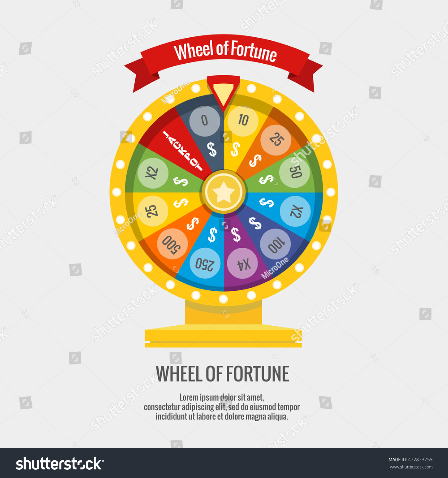 Fortune Spinning Wheel Flat Vector Style Stock Vector 472823758 - Shutterstock1500 x 1600
