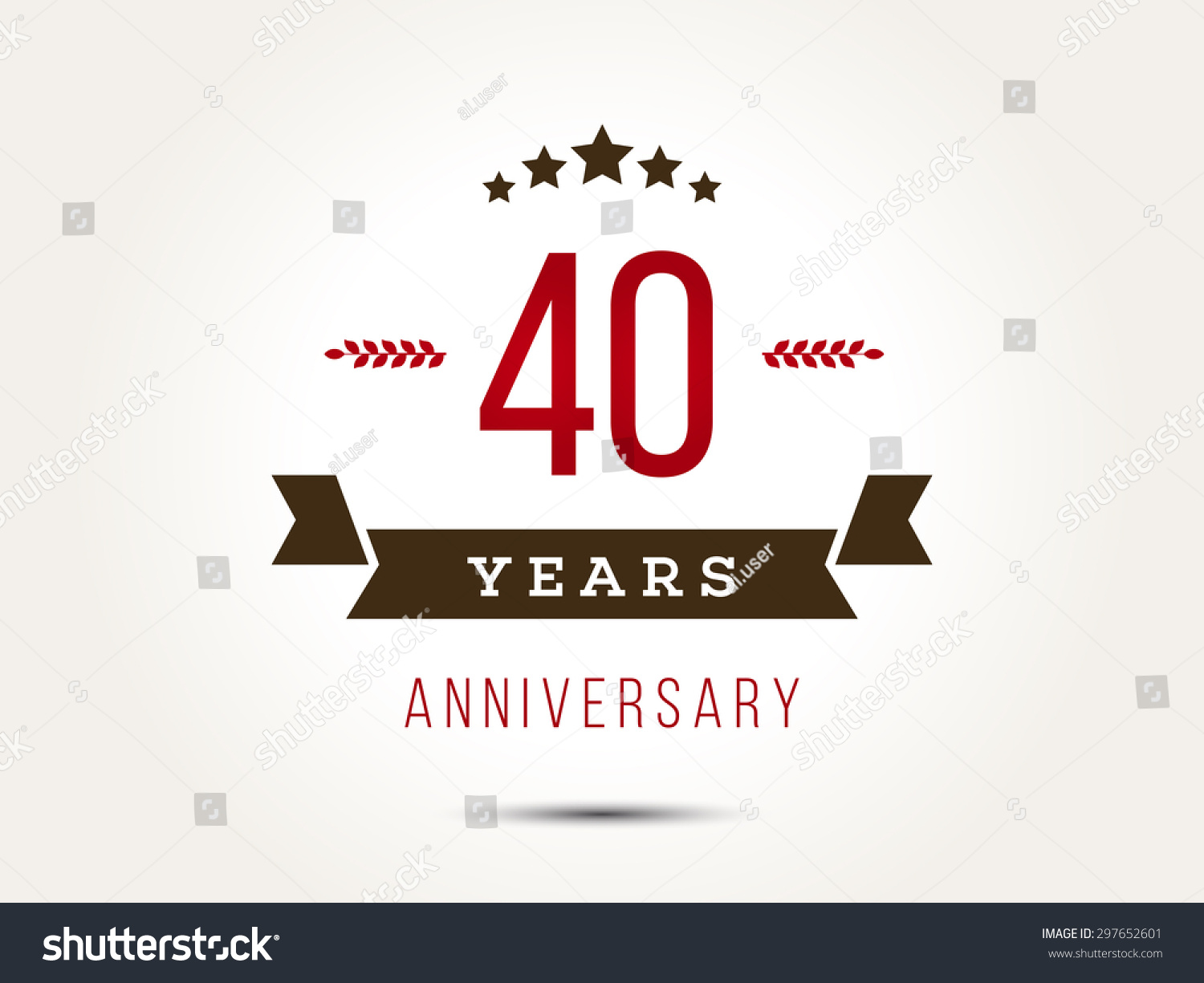 Forty Years Anniversary Celebration Logotype 40th Stock Vector ...