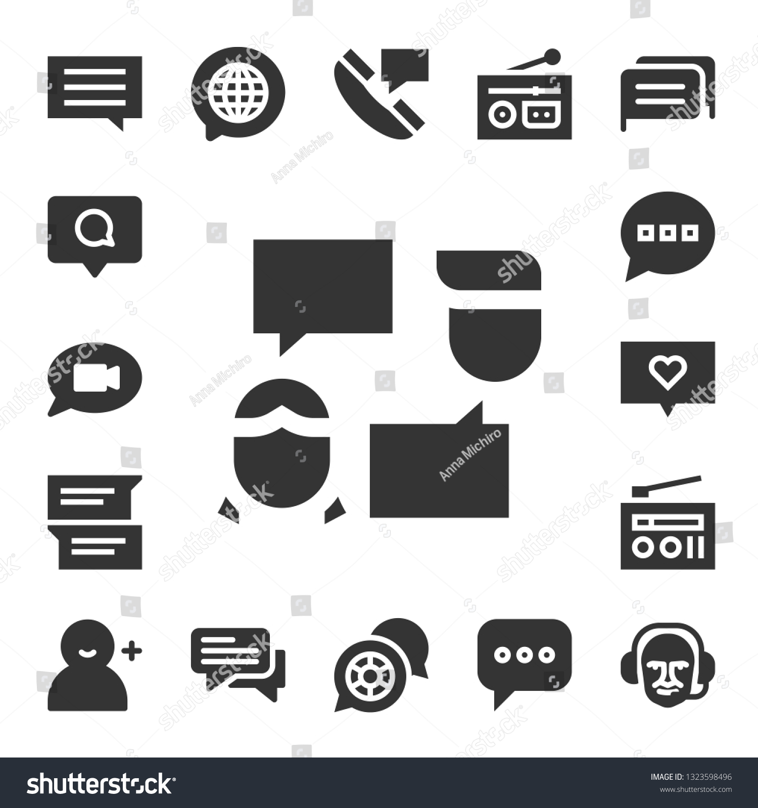 Forum Icon Set 17 Filled Forum Stock Vector Royalty Free 1323598496