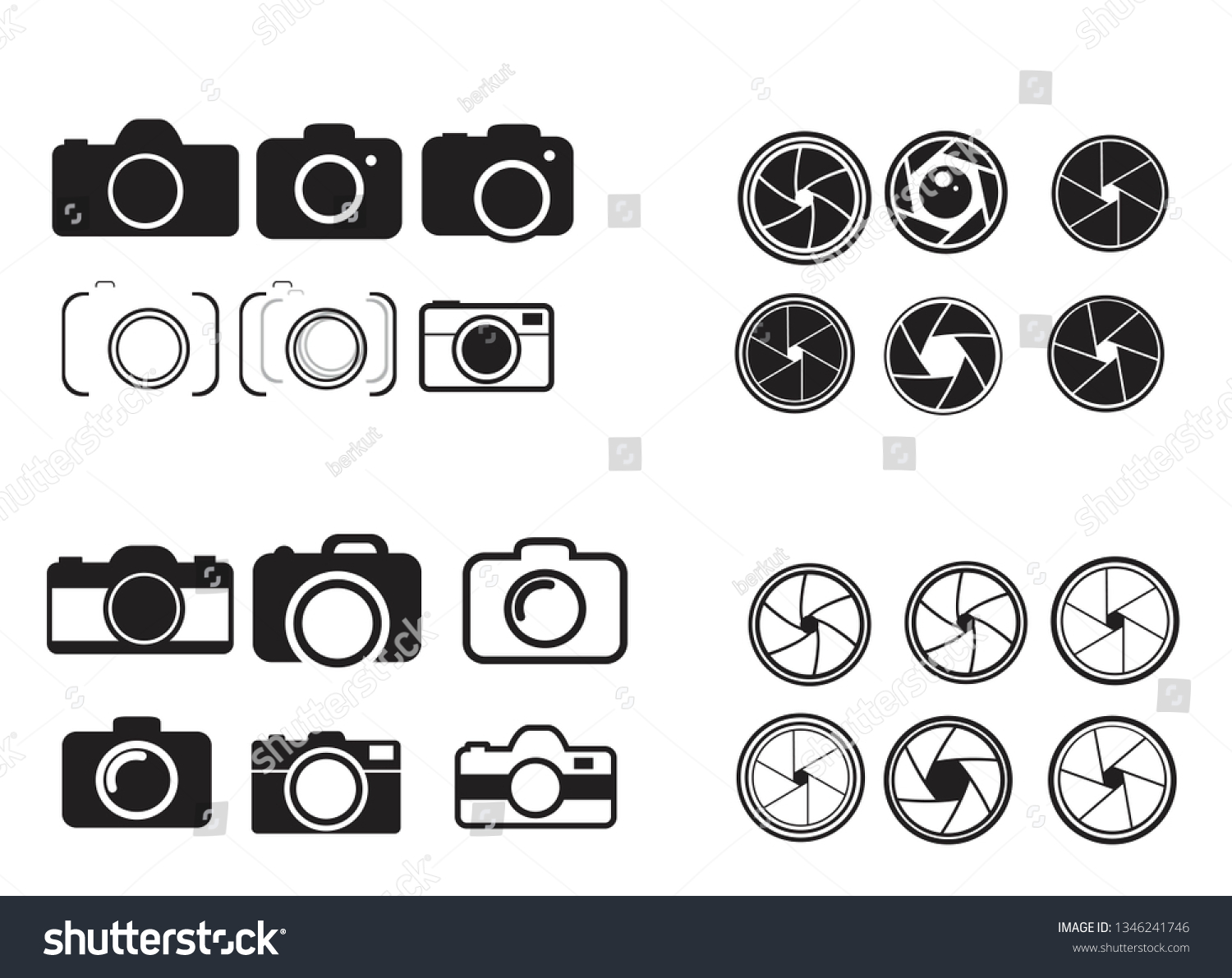 フォトカメラアイコンセット のベクター画像素材 ロイヤリティフリー