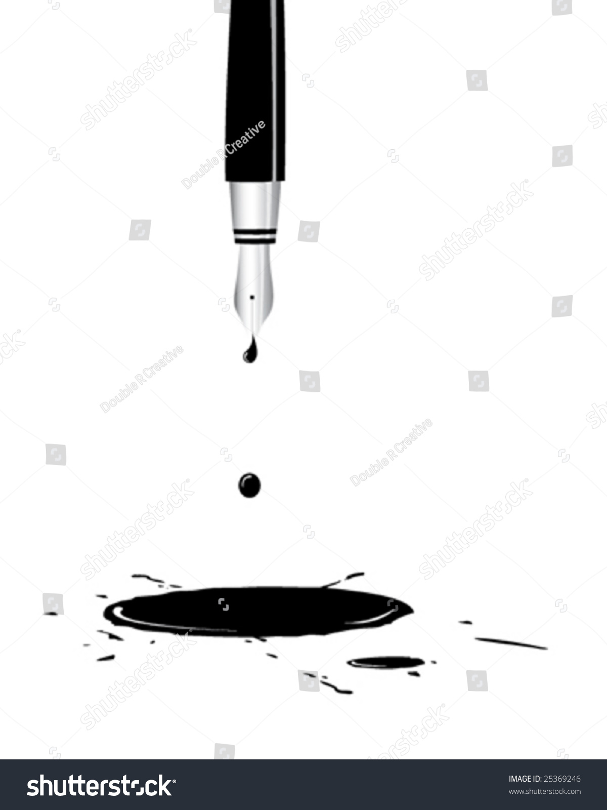 Fountain Pen Dripping Ink Stock Vector 25369246 - Shutterstock