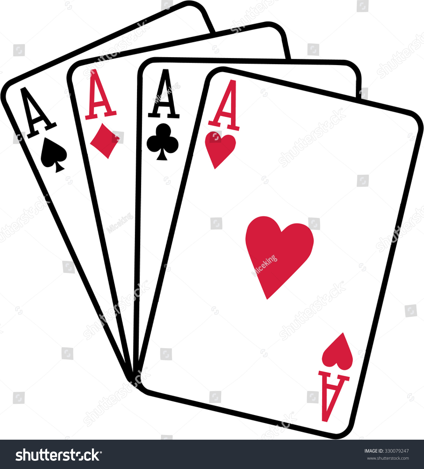 Four Aces Playing Cards Spades Hearts Stock Vector 330079247 - Shutterstock