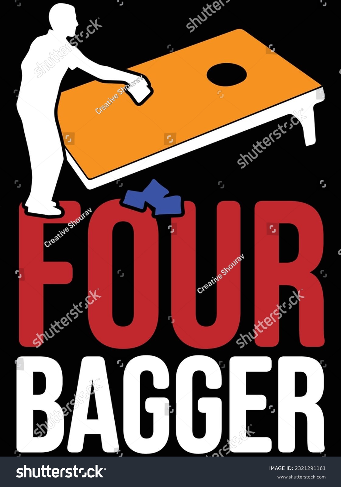 SVG of Four bagger vector art design, eps file. design file for t-shirt. SVG, EPS cuttable design file svg