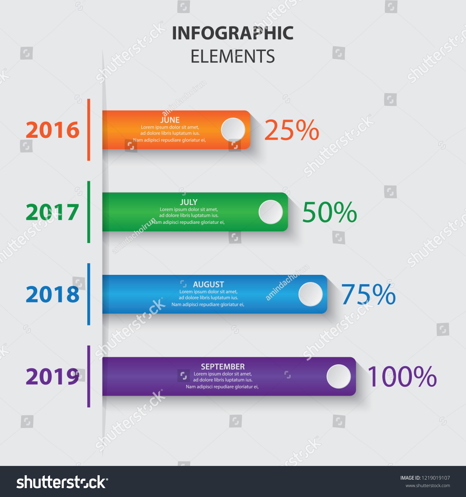 Four Columns Chart Graph Infographics Management Stock Vector (Royalty