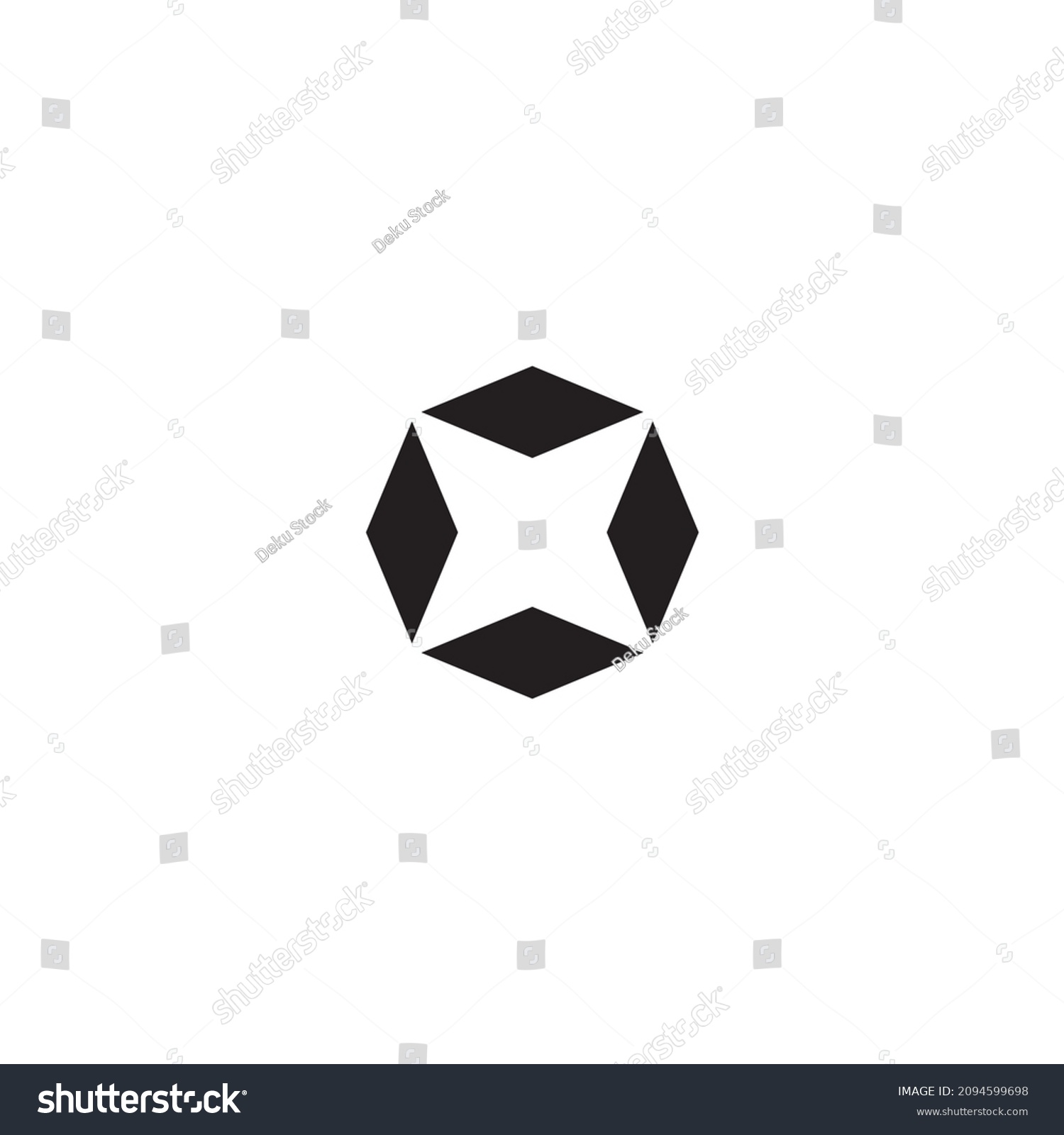 Four Diamond Letter O Simple Symbol Stock Vector (Royalty Free ...