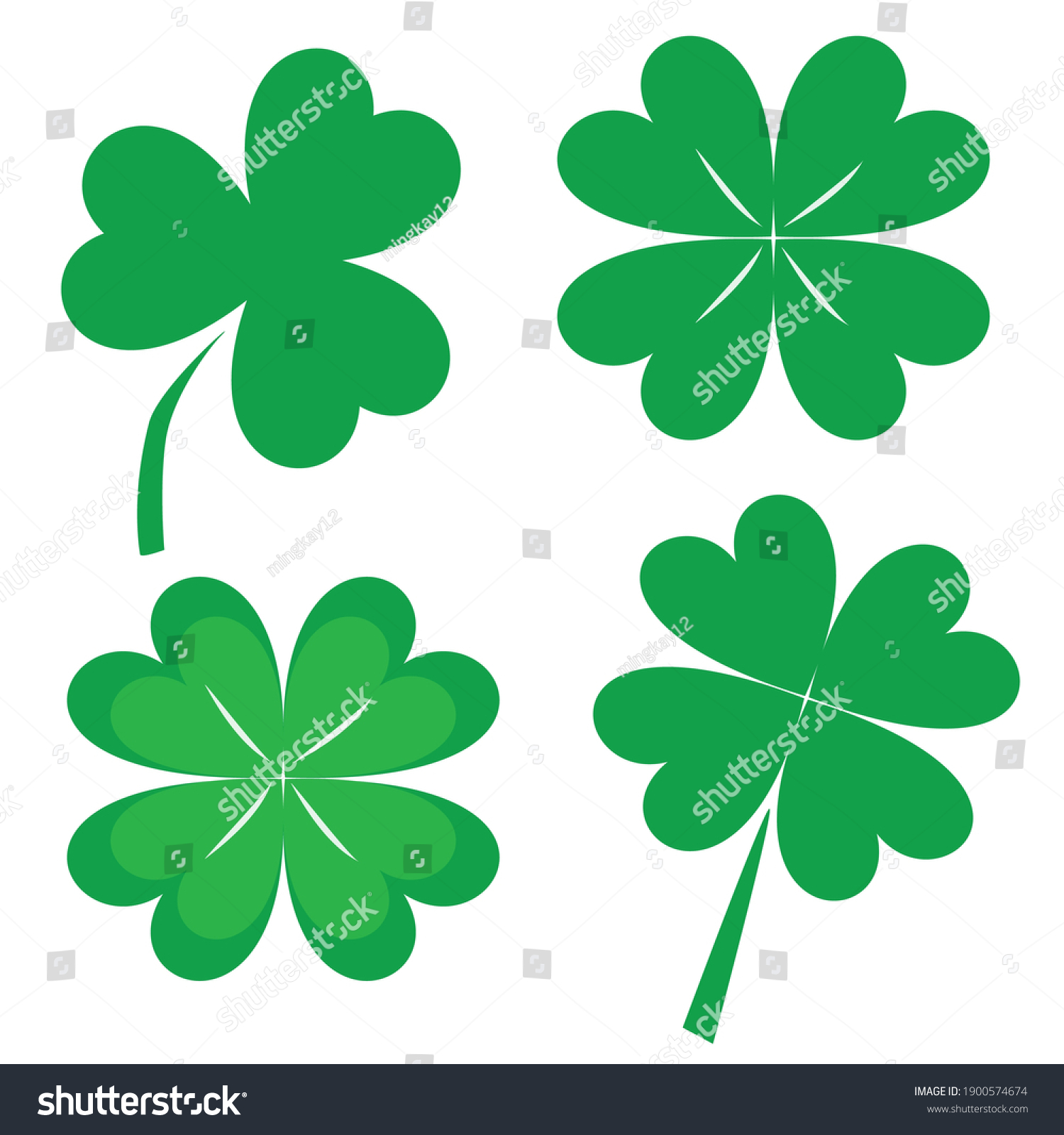 Four Different Clover Leaf Designs Stock Vector (Royalty Free ...