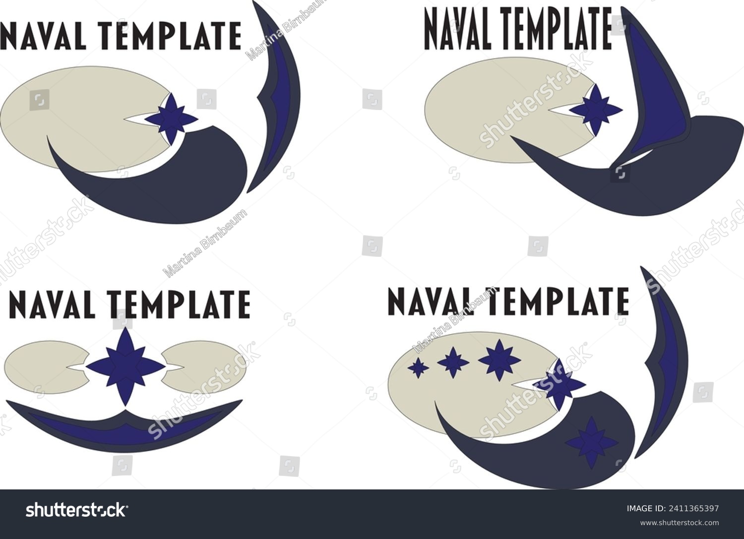 SVG of Four different logo templates with maritime character svg