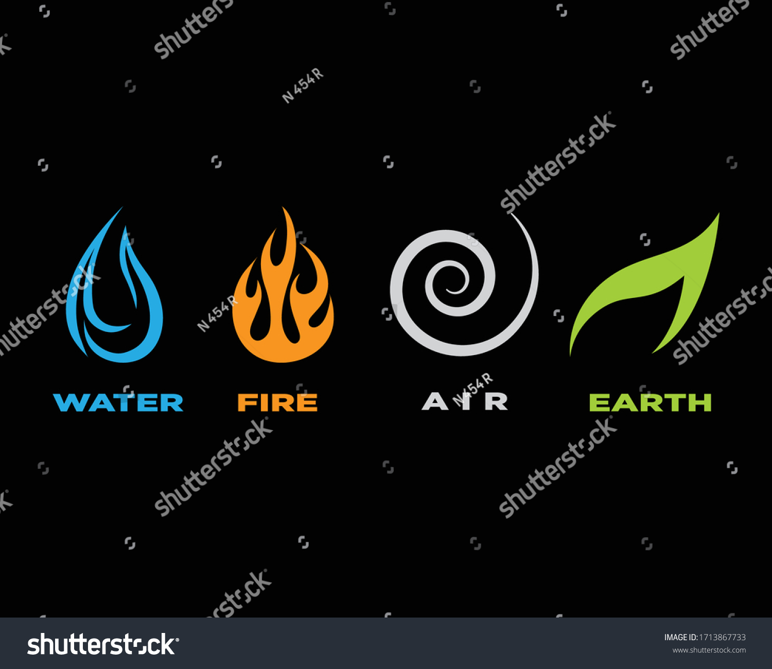 Four Elements Icons Vector Logo Template Stock Vector Royalty Free 1713867733 6655