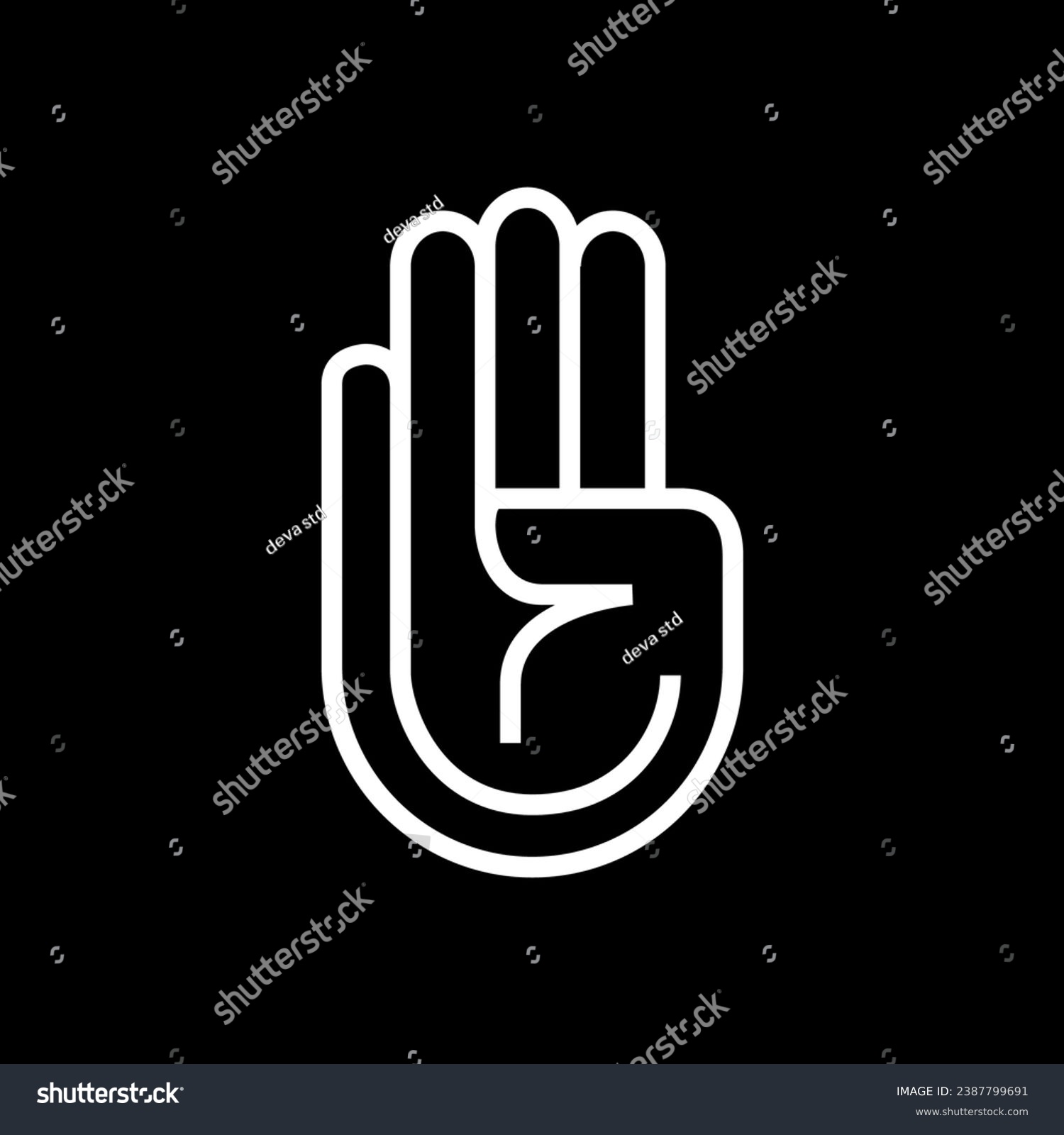 SVG of four finger hand line style simple minimalist logo design vector icon illustration svg