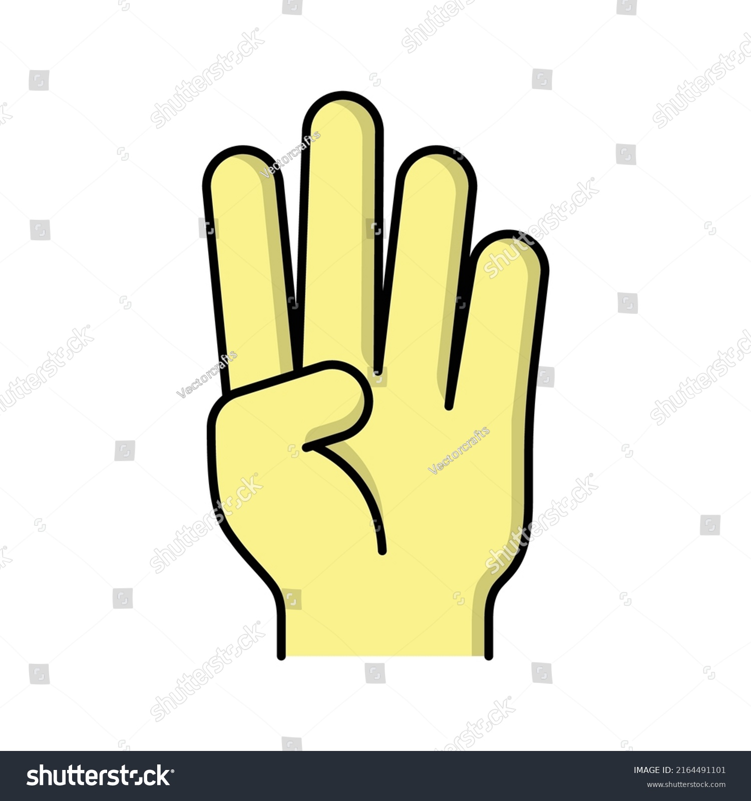 Four Finger Icon Design Template Vector Stock Vector (Royalty Free ...