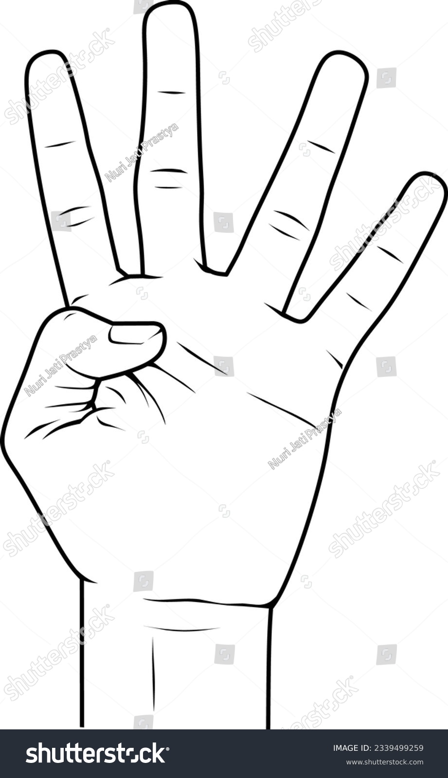 SVG of four finger sign for object illustration svg