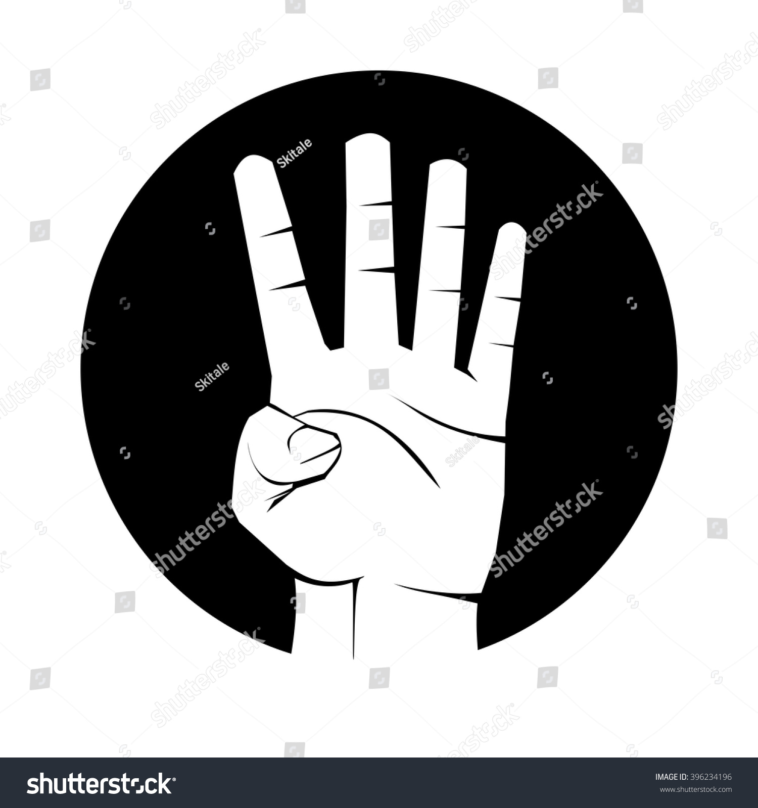 four-fingers-gesture-hand-vector-4-stock-vector-royalty-free