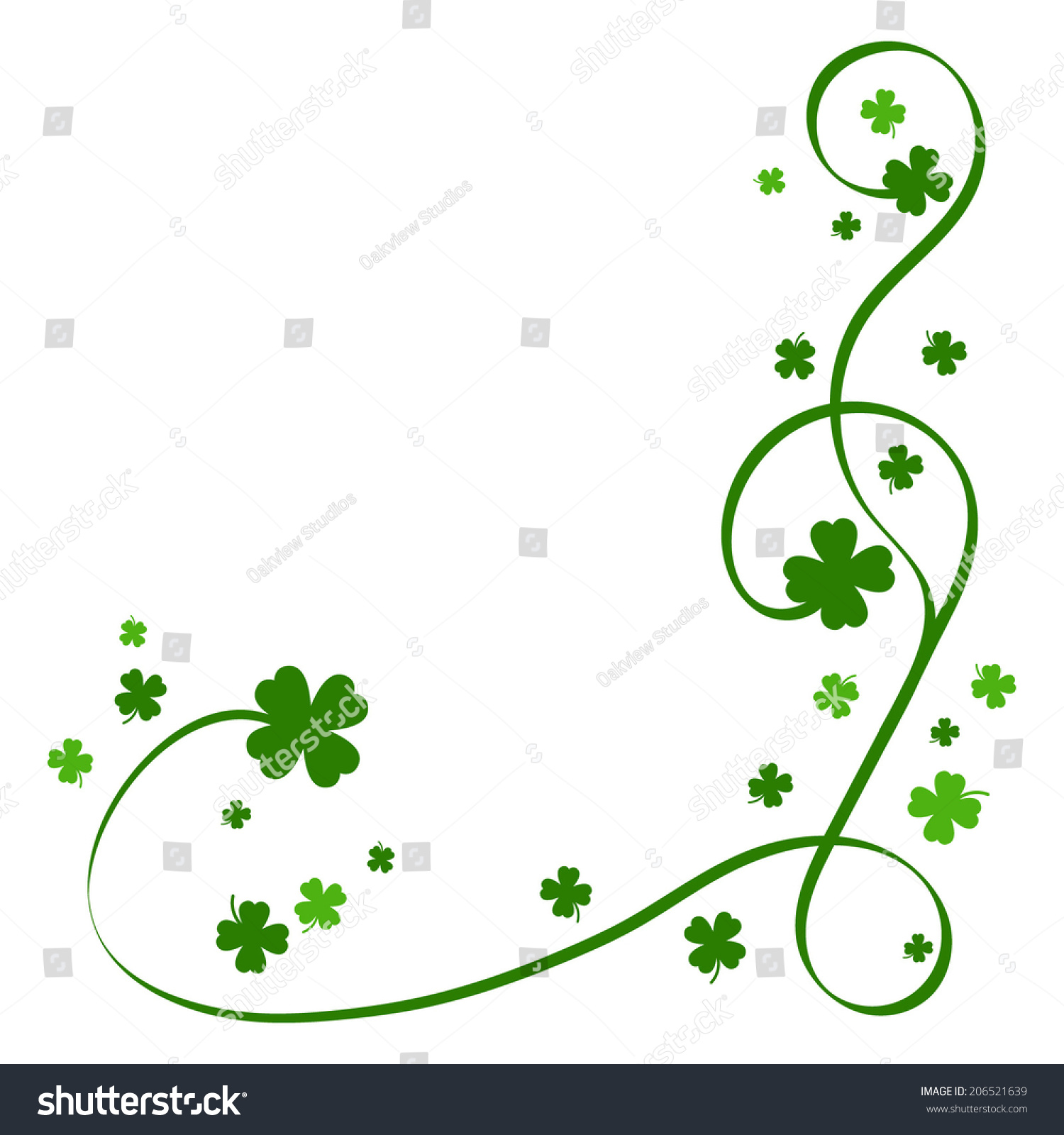 Four Leaf Clover Swirl Pattern Stock Vector Illustration 206521639 ...