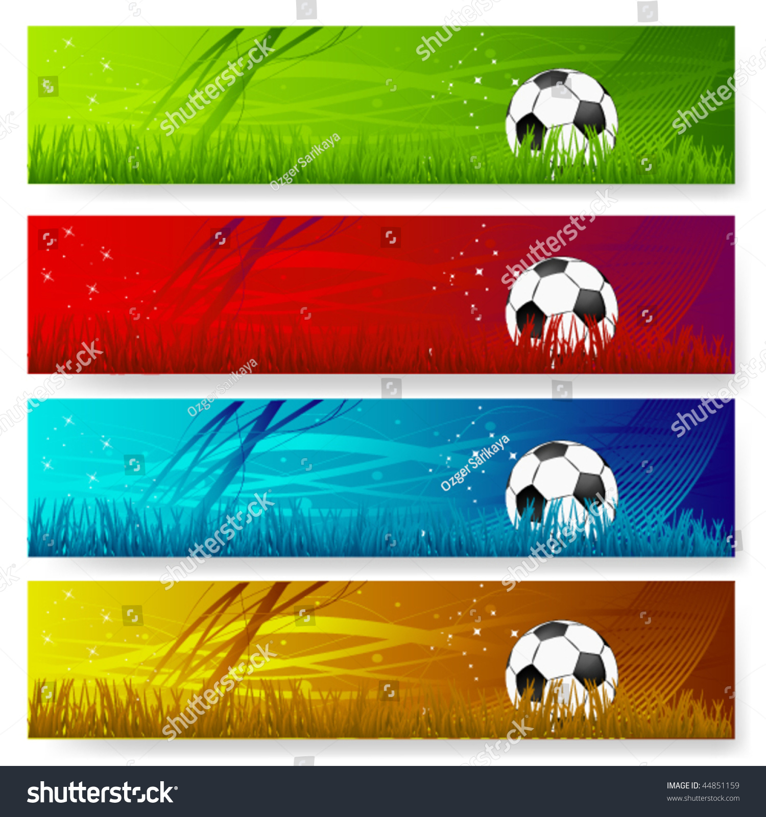 Four Multi Colored Soccer Banners Stock Vector Illustration 44851159 ...