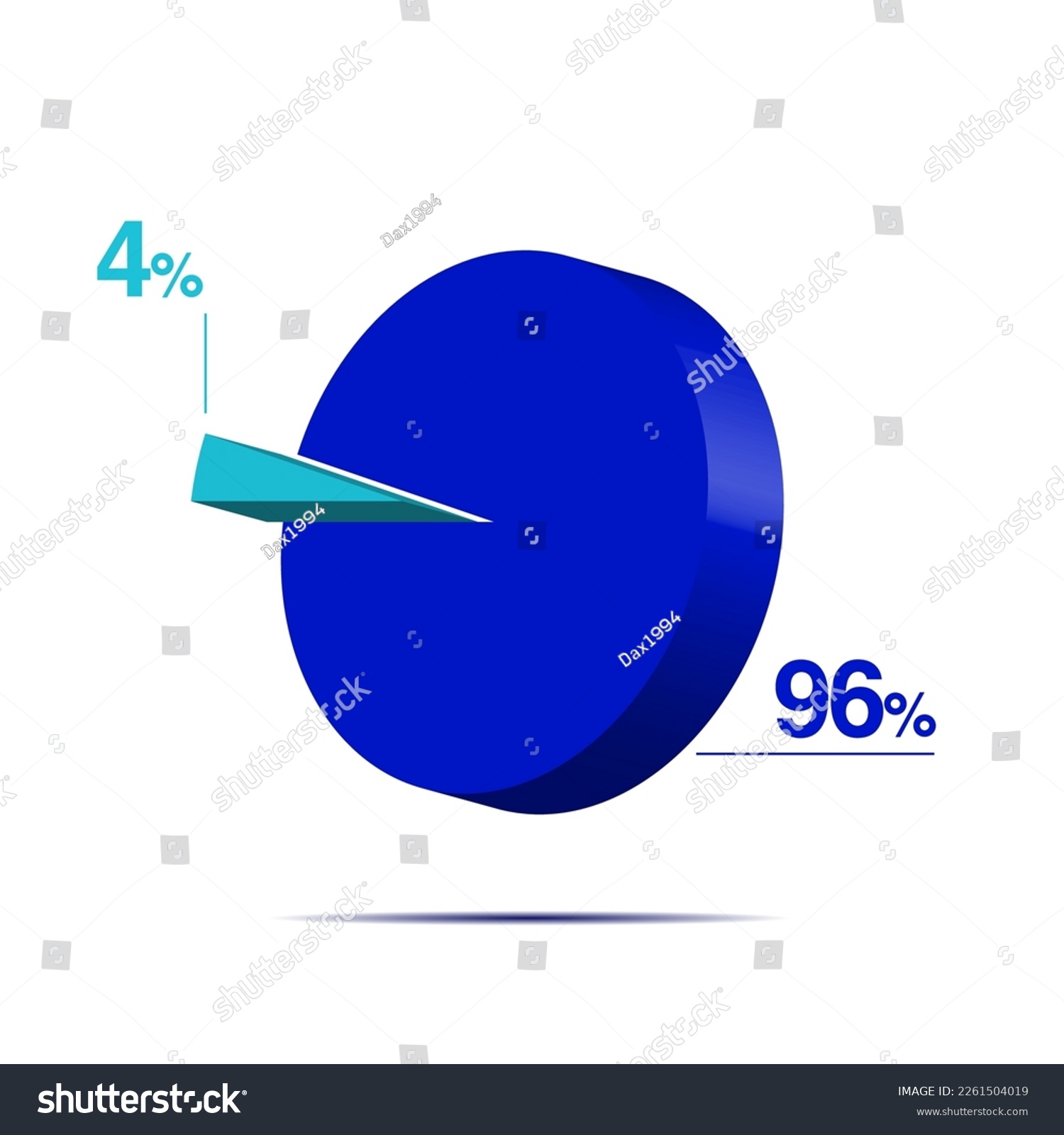 SVG of four ninety six 96 4 3d Isometric pie chart diagram for business presentation. Vector infographics illustration eps. svg