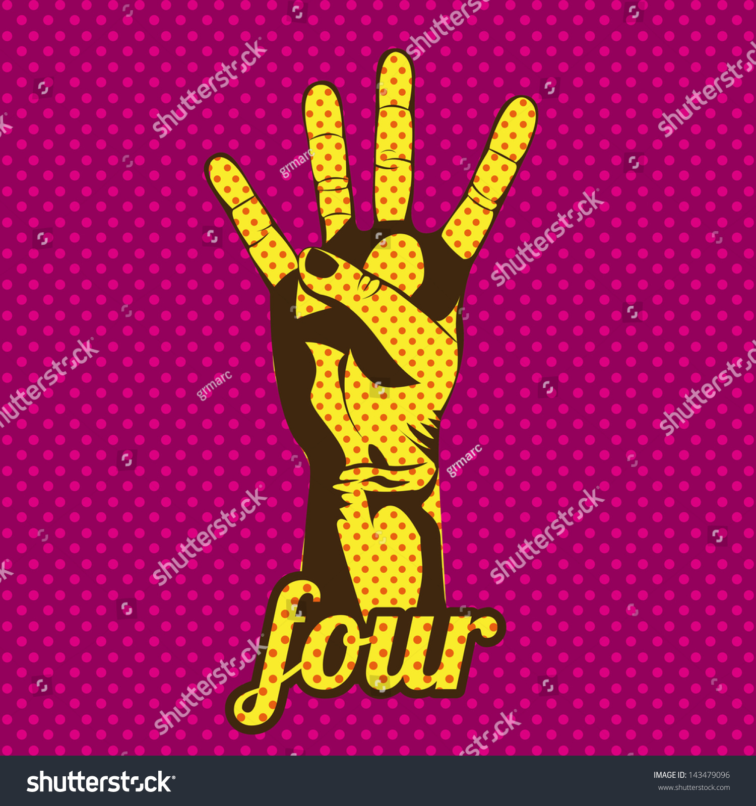 SVG of four number over dotted background vector illustration svg