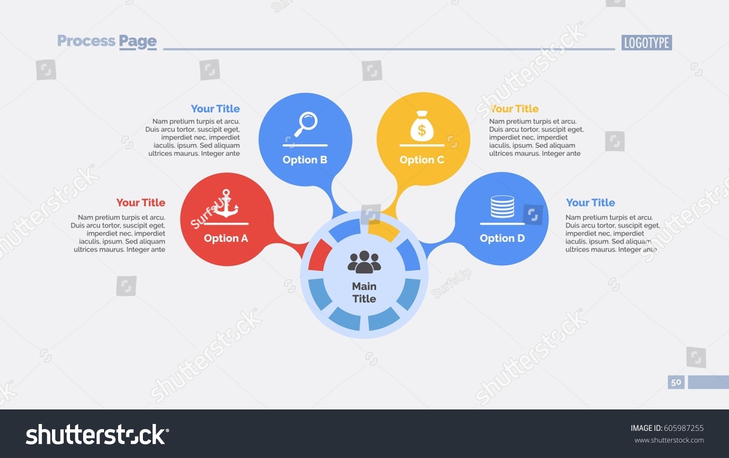 Four Options Circles Slide Template Stock Vector (Royalty Free ...