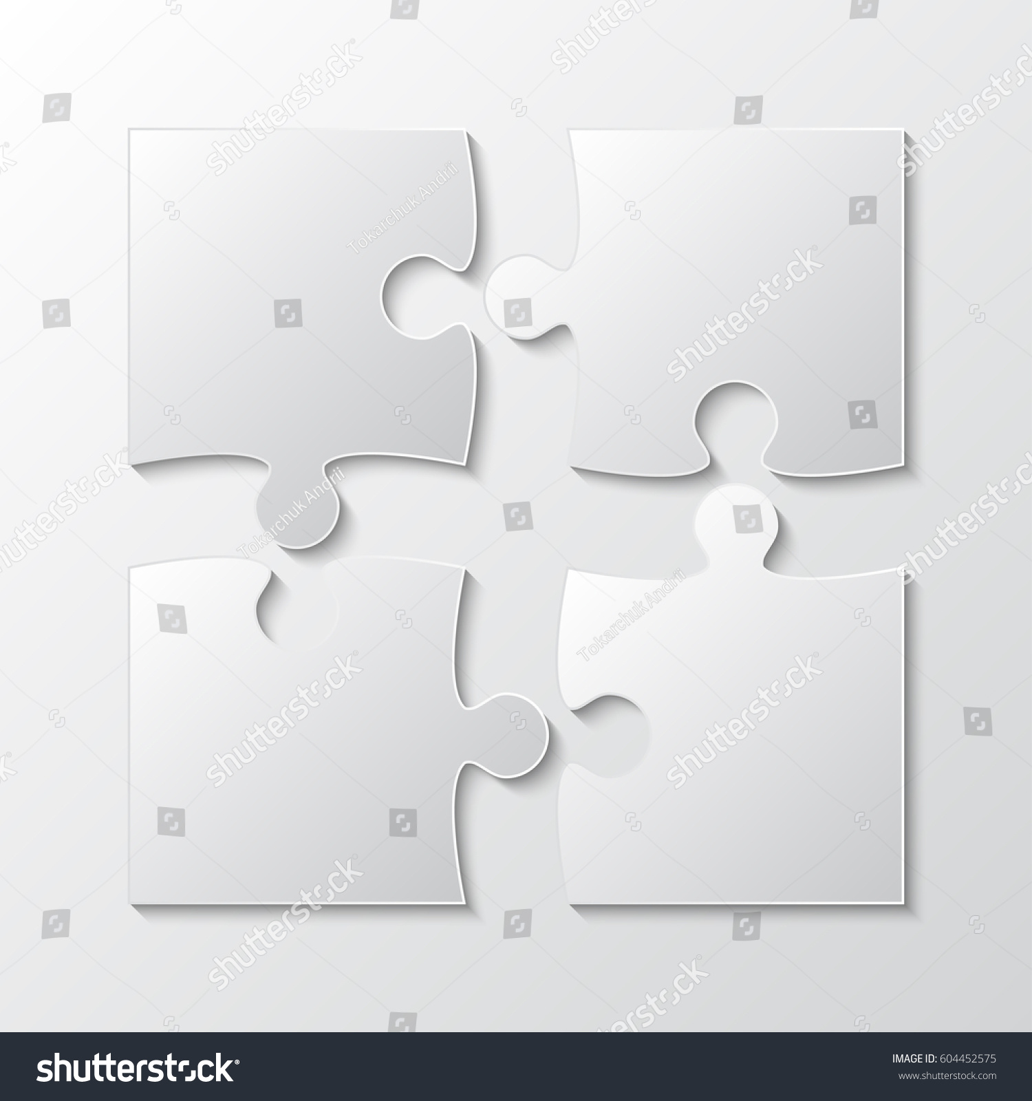 Four Pieces Puzzle Squares Diagram Squares Stock Vector (Royalty Free ...