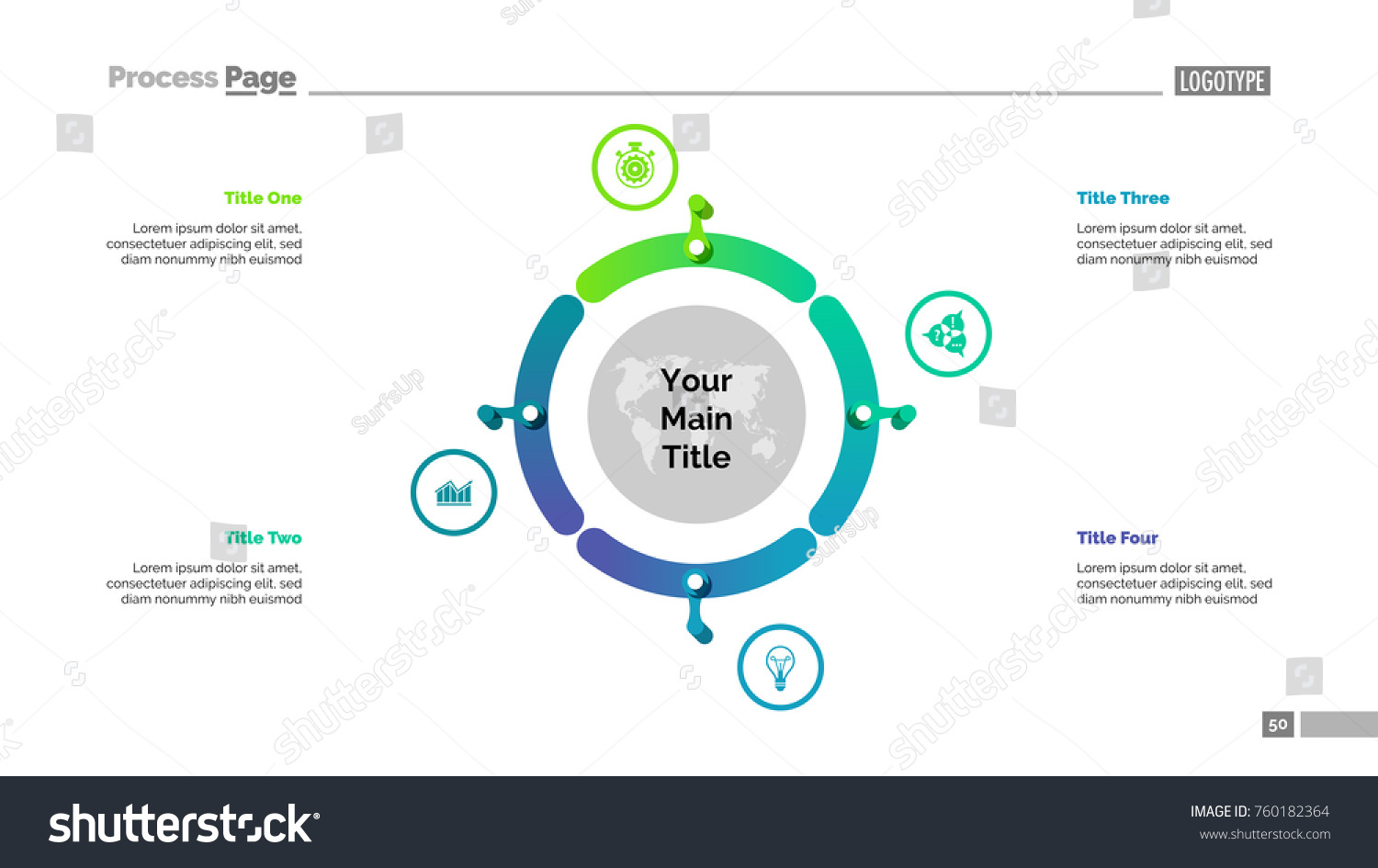 Four Points Slide Template Stock Vector (Royalty Free) 760182364