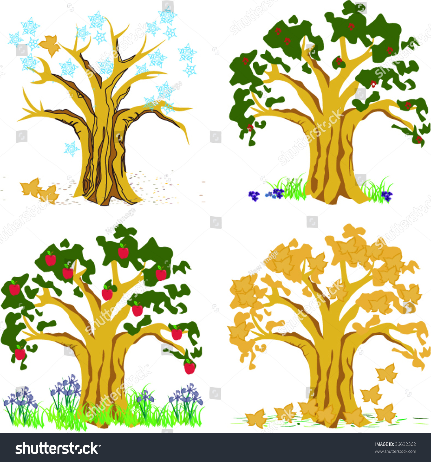 illustration of season trees four season illustration trees depicting summer stock vector 36632362 illustration of season trees four season illustration trees depicting summer stock vector 36632362