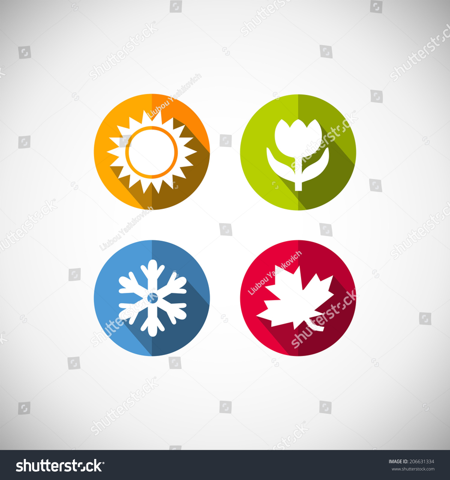 Four Seasons Icon Symbol Vector Illustration Stock Vector (Royalty Free ...