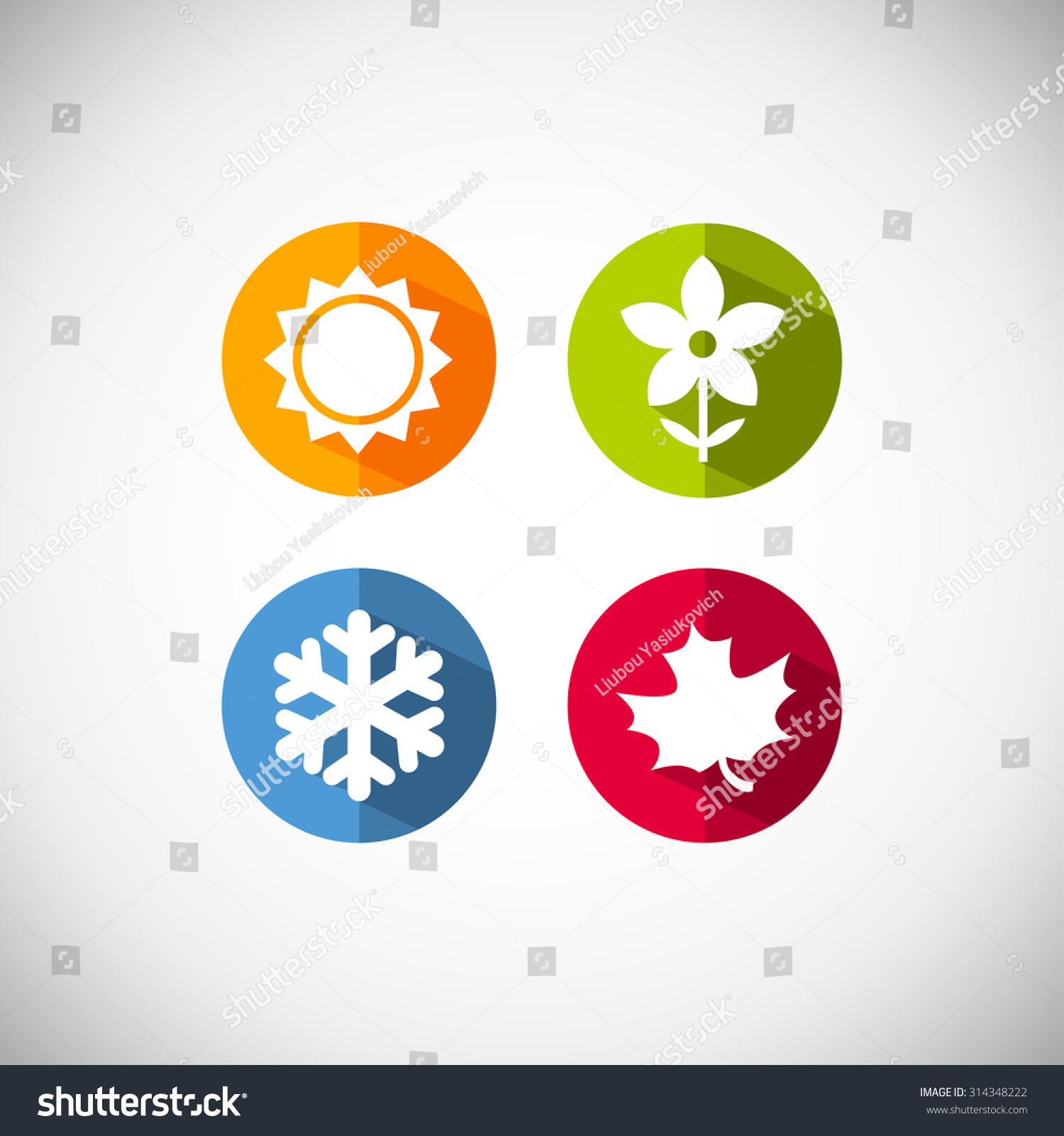 Four Seasons Icon Symbol Vector Illustration Stock Vector (Royalty Free ...