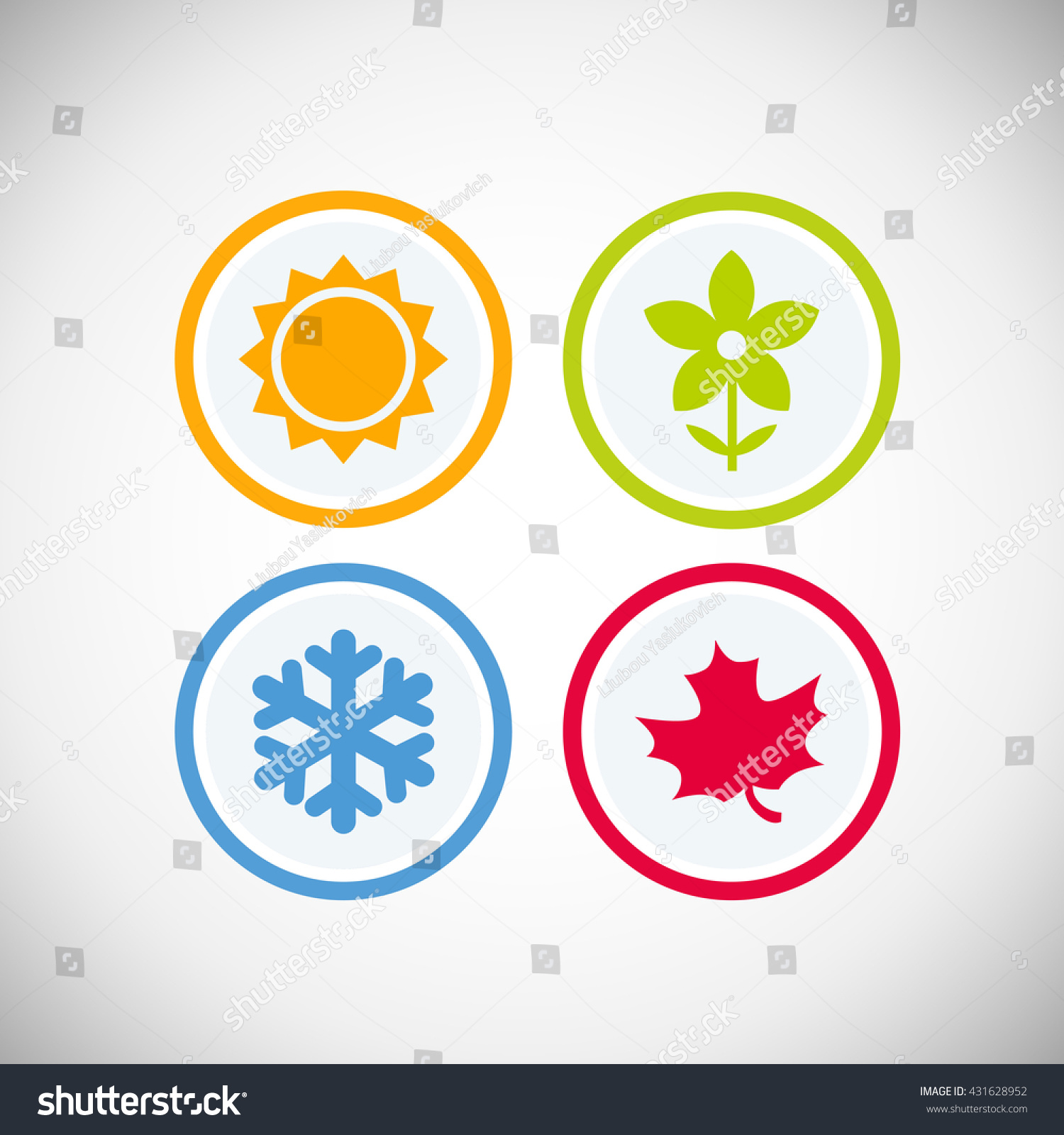 Four Seasons Icon Symbol Vector Illustration Stock Vector (Royalty Free ...