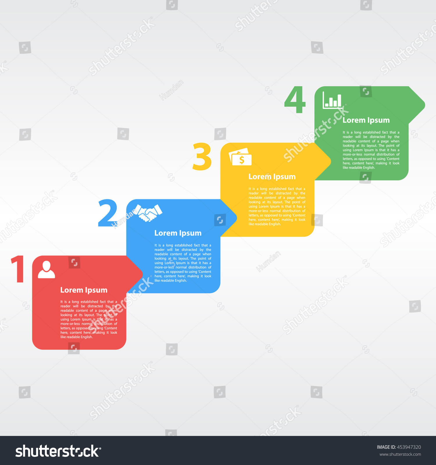 Four Steps Sequence Infographic Layout Concept Vector De Stock Libre De Regalías 453947320 3142