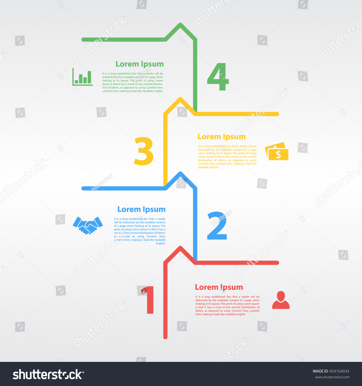 Four Steps Sequence Infographic Layout Concept Vetor Stock Livre De Direitos 454164034 3576