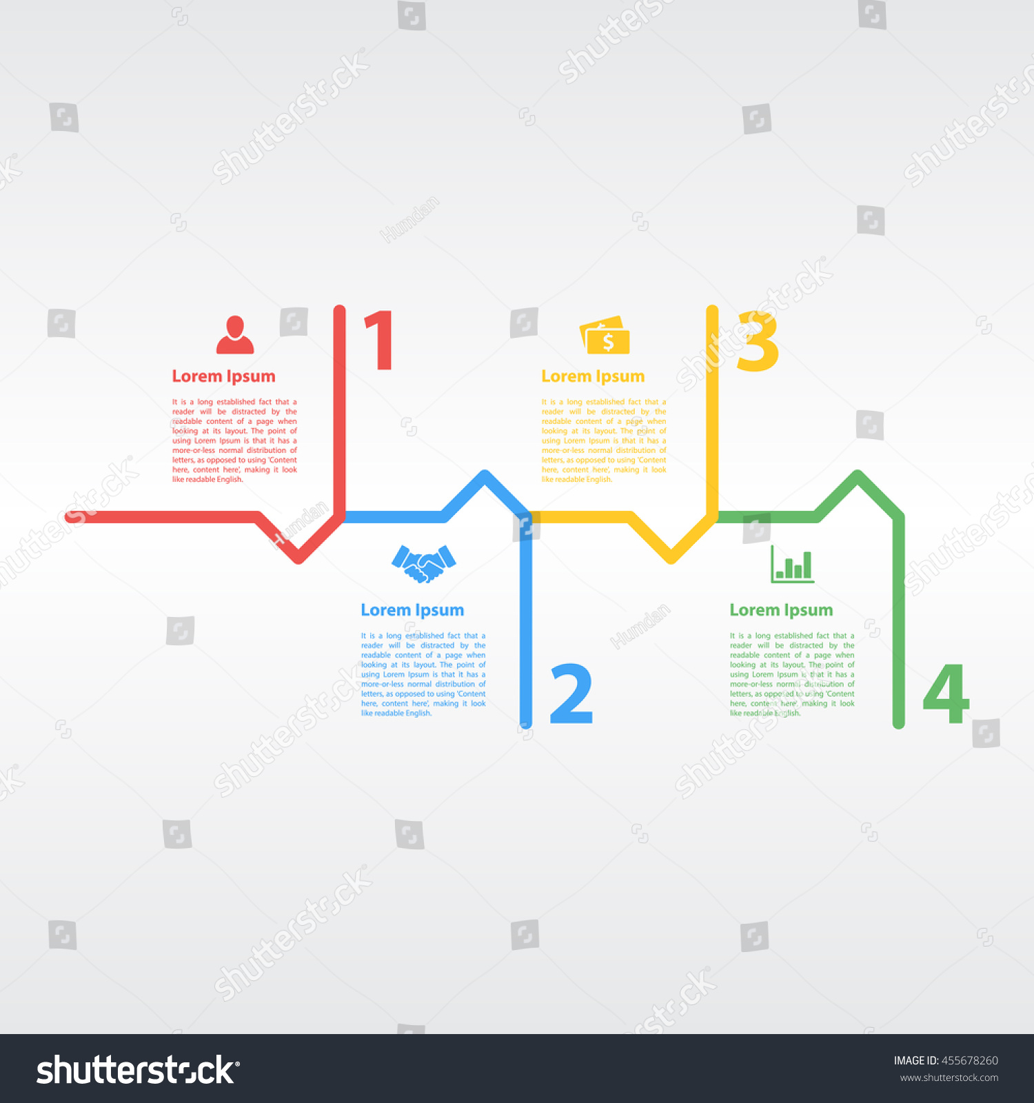 Four Steps Sequence Infographic Layout Concept Stock Vector Royalty Free 455678260 Shutterstock 1182