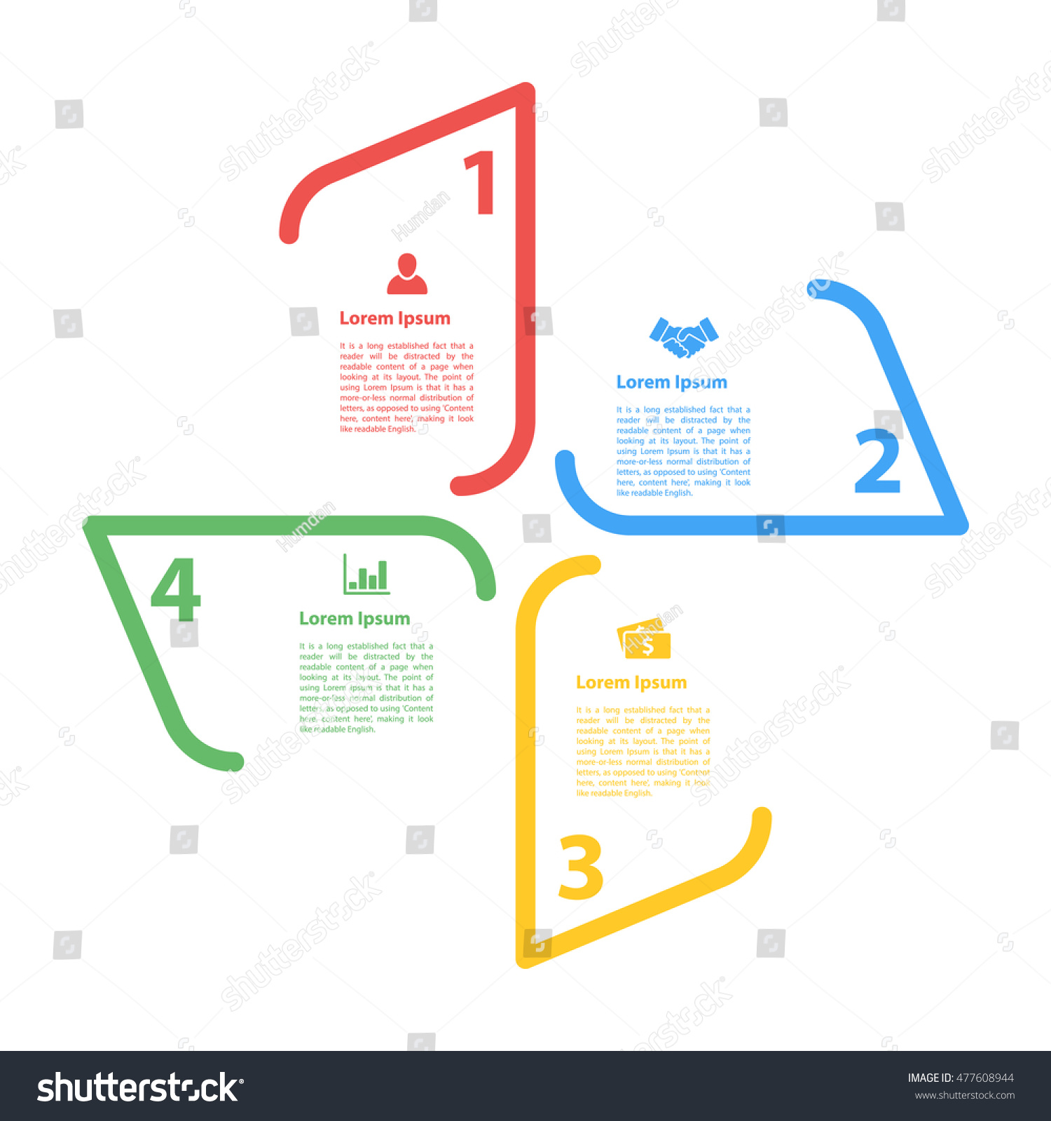 Four Steps Sequence Infographic Layout Concept Stock Vector Royalty Free 477608944 5327