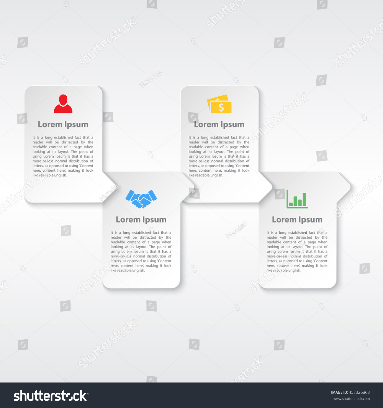 Four Steps Sequence Infographic Layout Concept Stock Vector Royalty Free 457326868 Shutterstock 1711