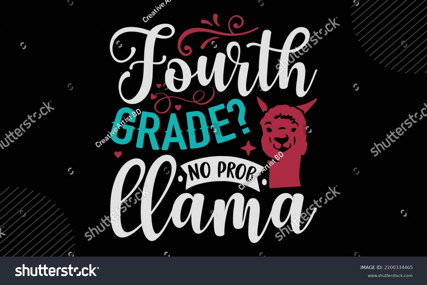 SVG of Fourth Grade? No Prob Llama - Llama T shirt Design, Hand drawn vintage illustration with hand-lettering and decoration elements, Cut Files for Cricut Svg, Digital Download svg