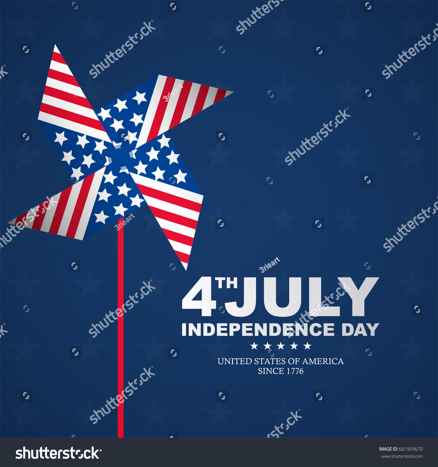 Fourth July Happy Independence Day Pinwheels Stock-vektor (royaltyfri) 661959670  Shutterstock