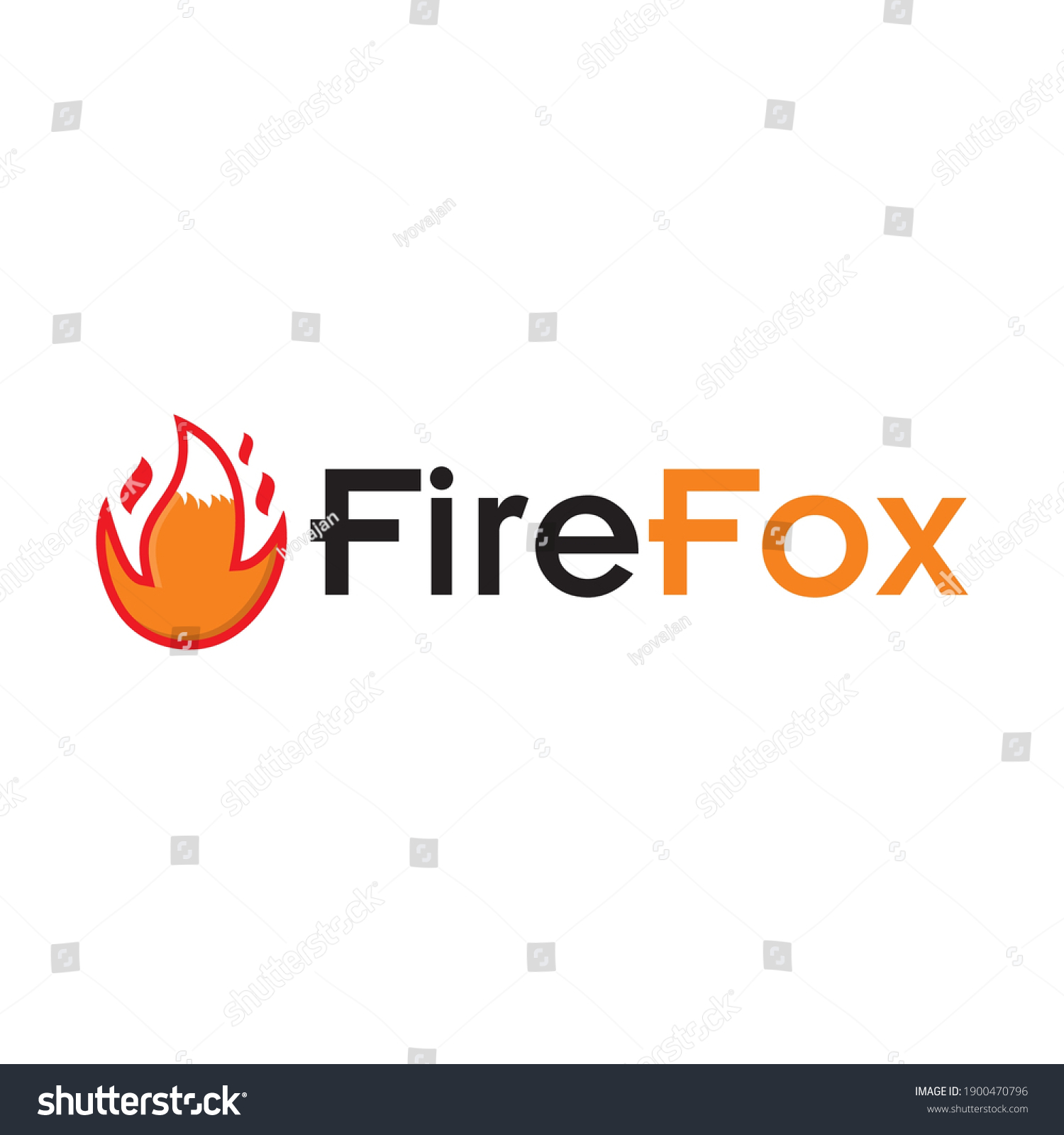 Fox Fire Logo Concept Creative Symbol Stock Vector (Royalty Free
