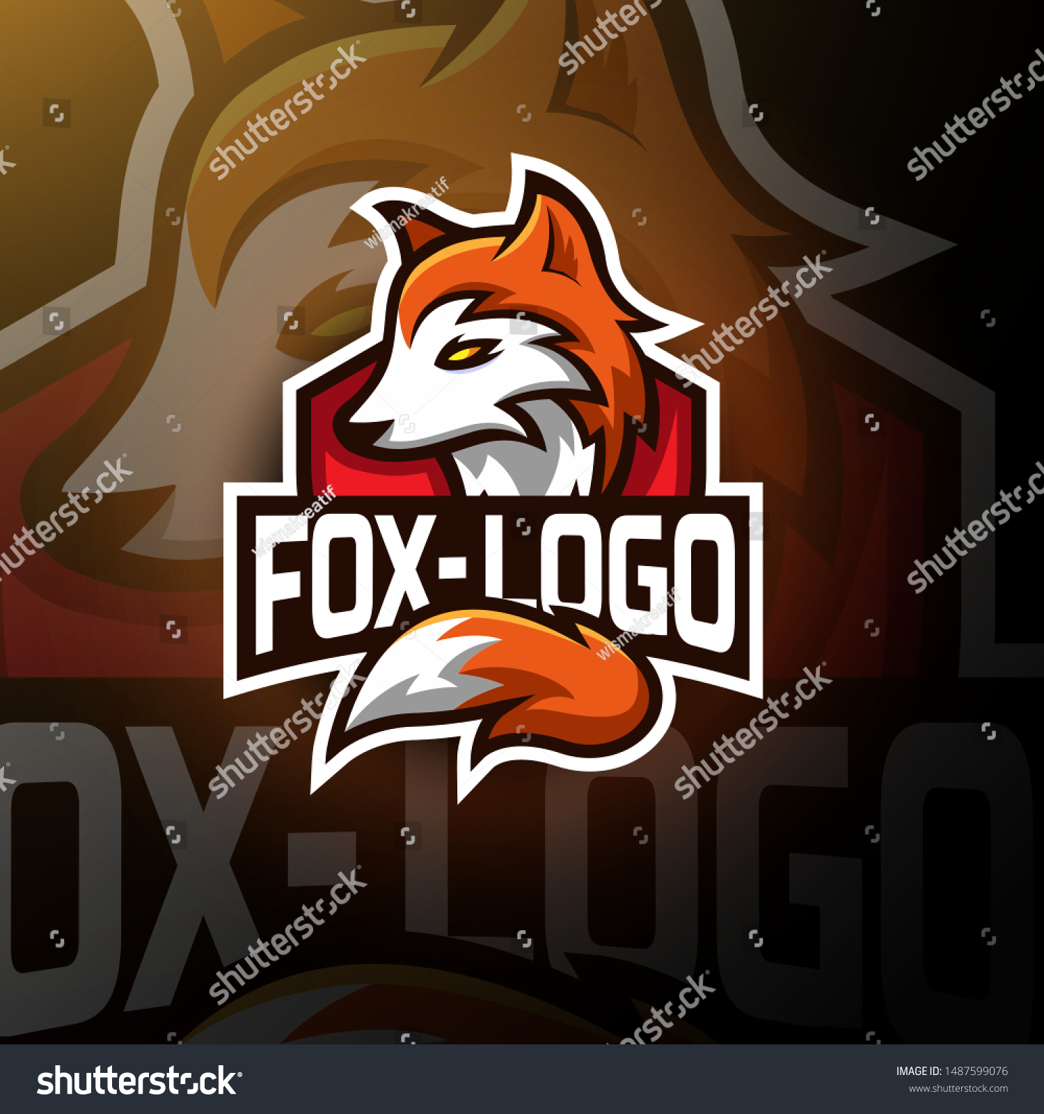 Fox Head Esport Logo Gaming Stock Vector (Royalty Free) 1487599076