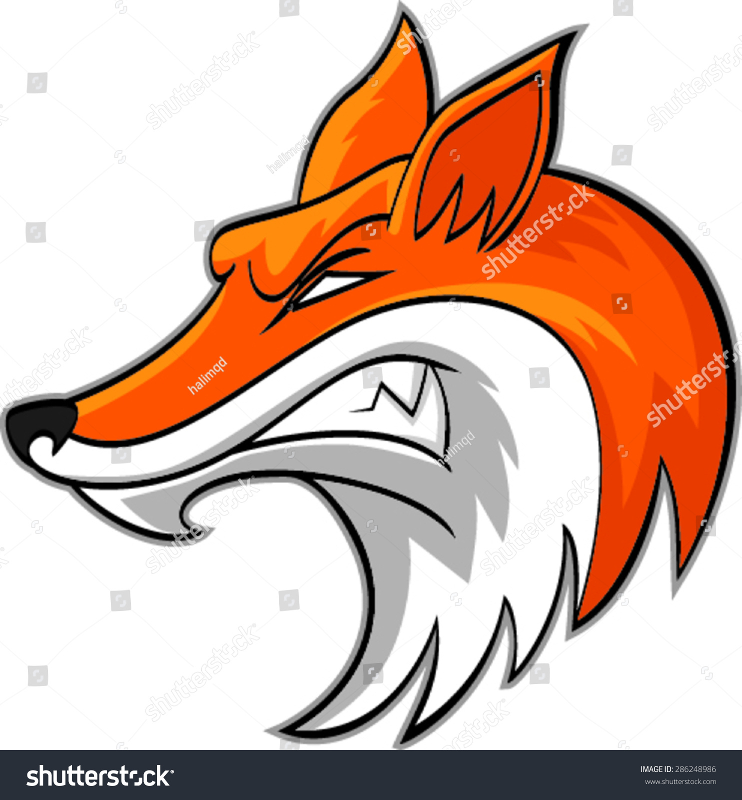 Fox Head Mascot, Vector Illustration - 286248986 : Shutterstock