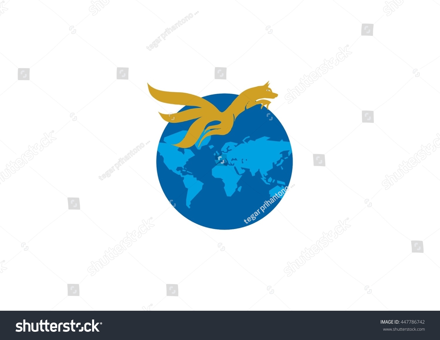 Fox Logo Stock Vector Royalty Free 447786742