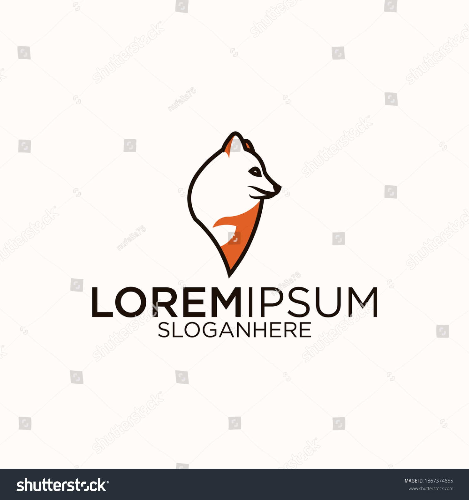 Fox Logo Design Vector Illustration Stock Vector (Royalty Free ...