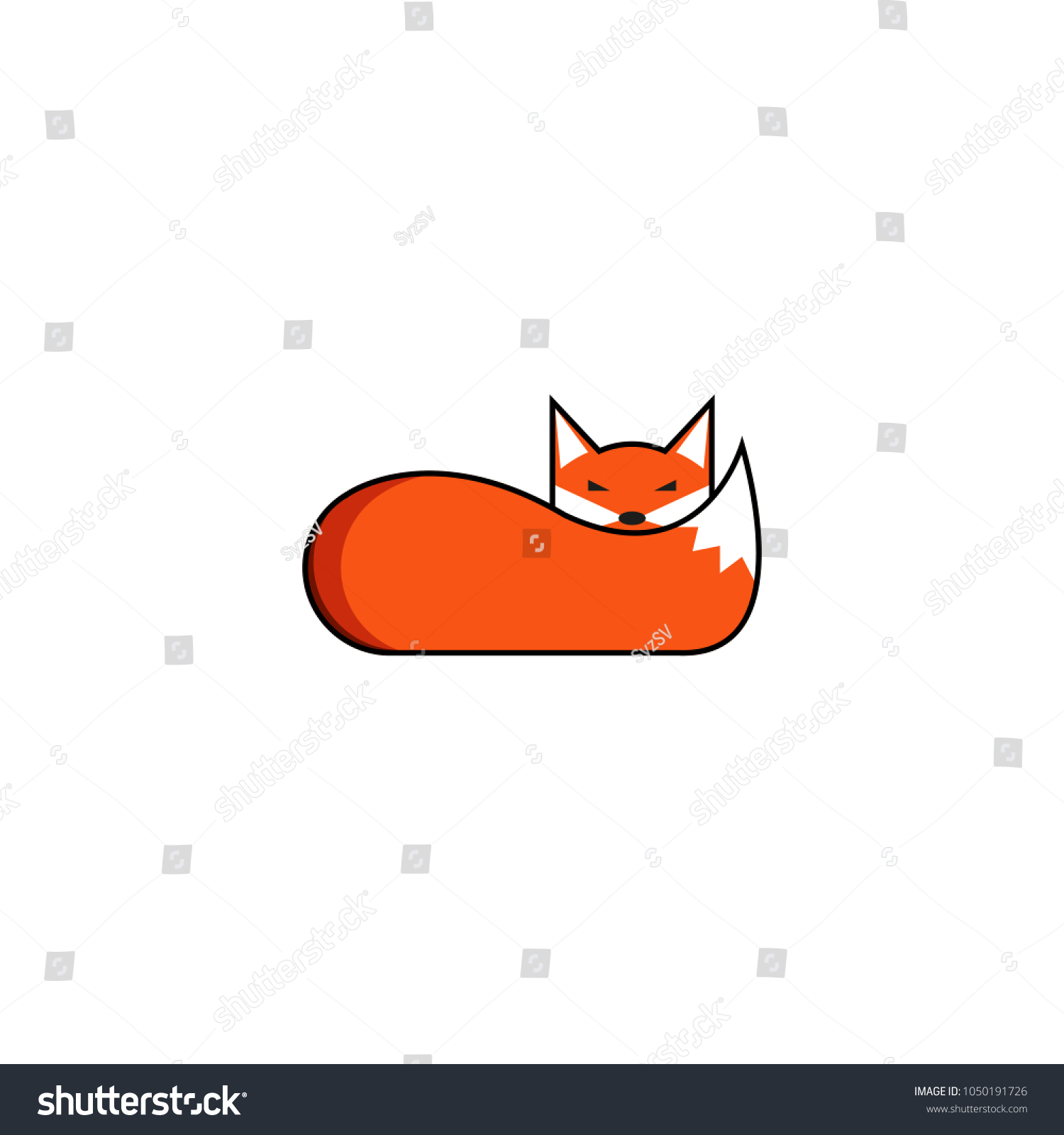 Fox Logo Animal Lies Muzzle On Stock Vector (Royalty Free) 1050191726 ...