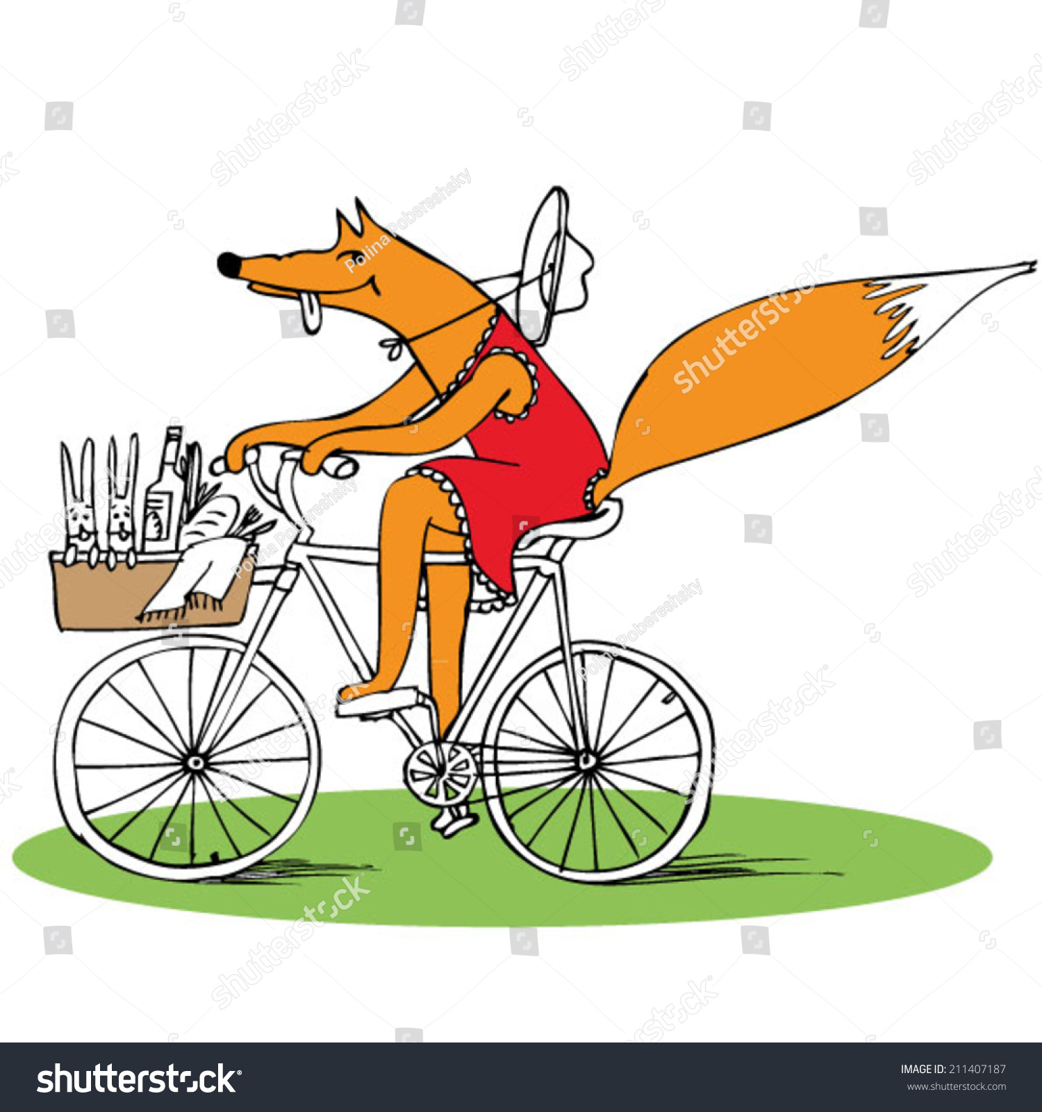 fox on bike