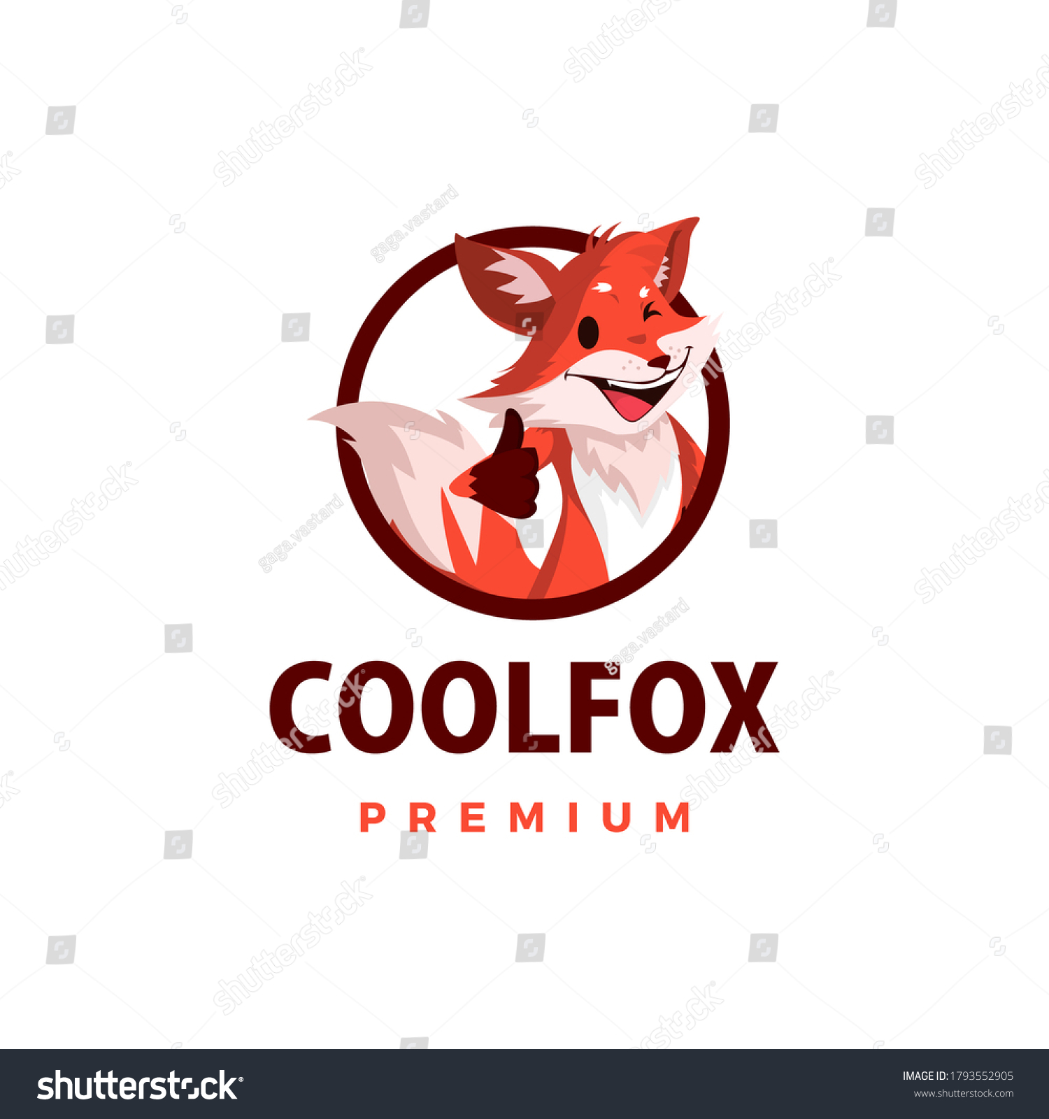 Fox Thumb Mascot Character Logo Vector Stock Vector (Royalty Free ...