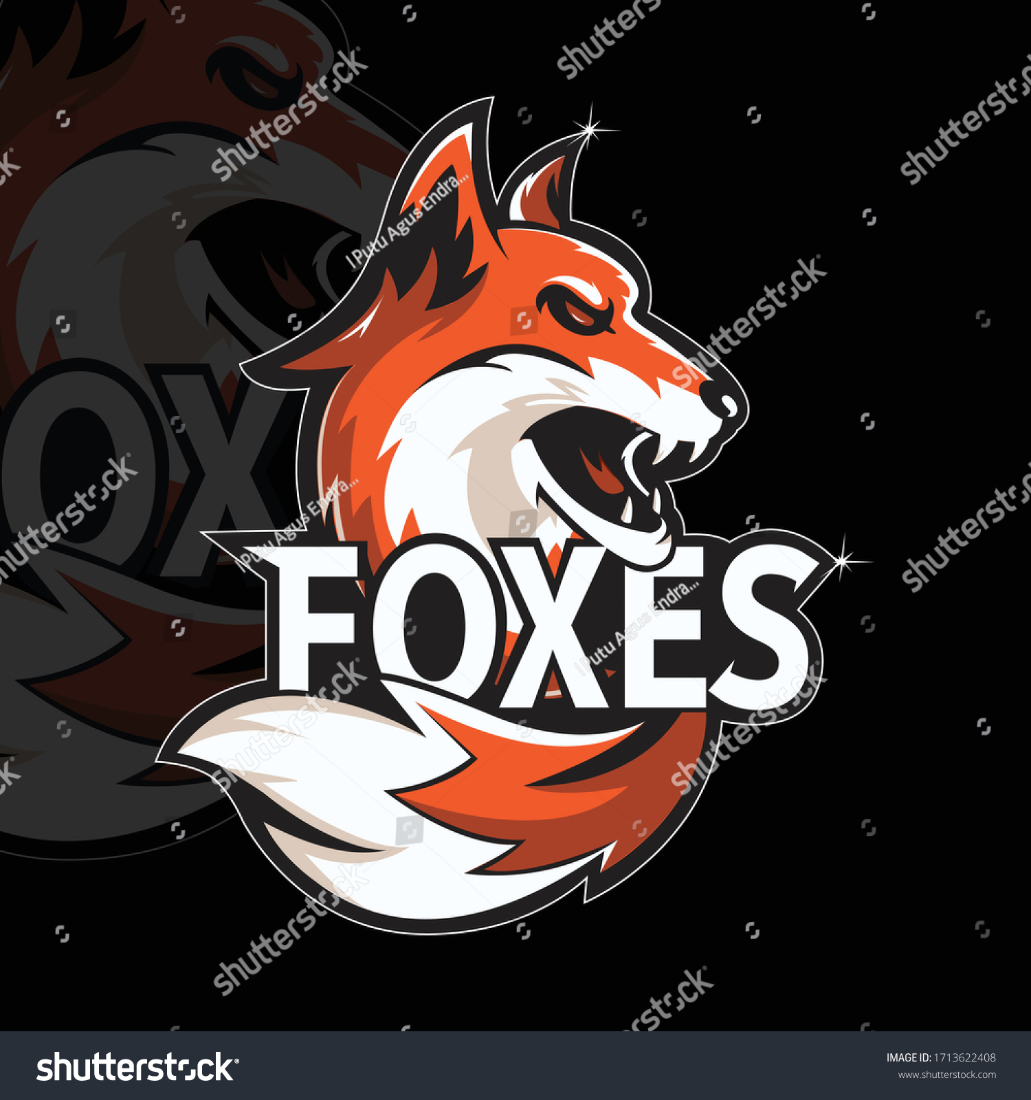 Foxes Angry Maskot Esport Logo Illustration Stock Vector (Royalty Free ...